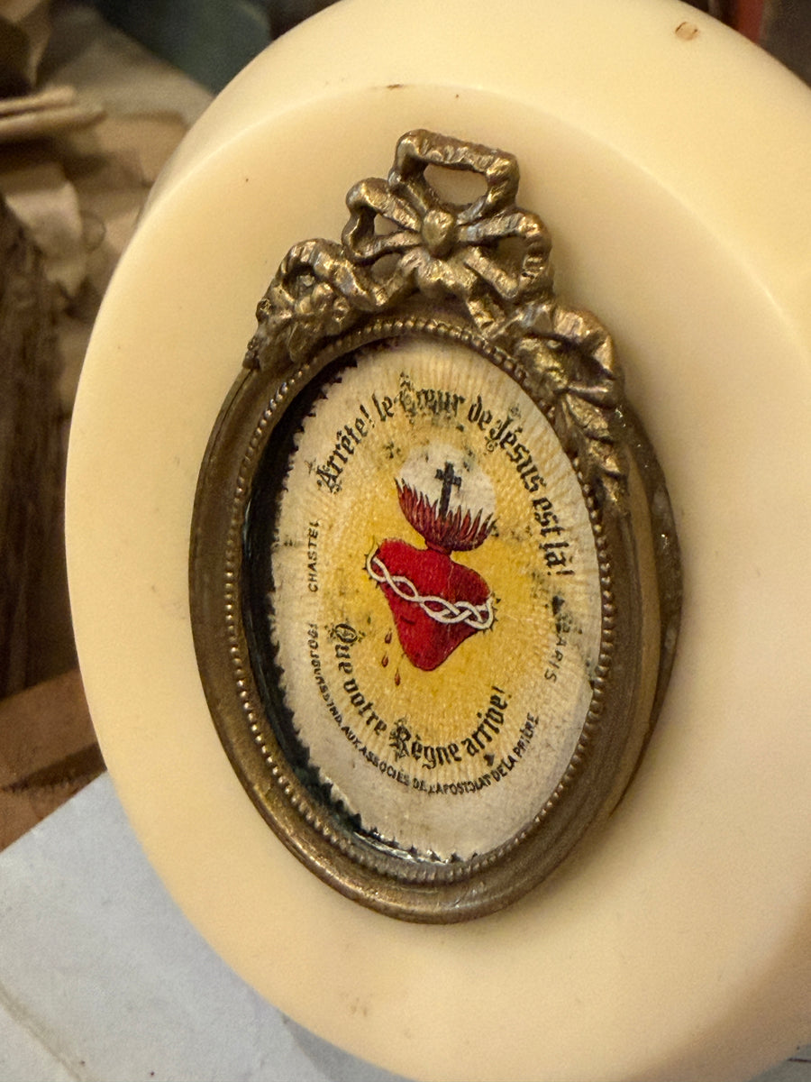 1800s Crown of Thorns Framed Sacred Heart – Monahan Papers
