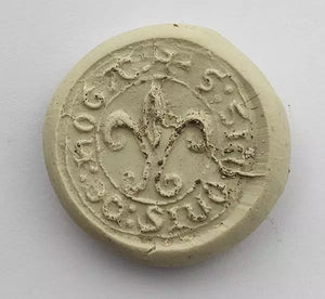 RARE 13TH / 14TH Century Medievel Fleur-De-Lis and intaglio Letter Seal