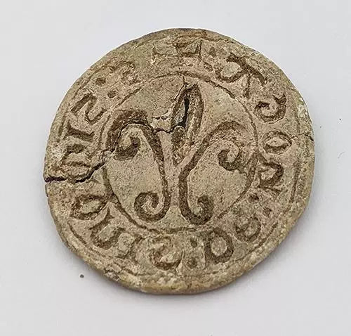 RARE 13TH / 14TH Century Medievel Fleur-De-Lis and intaglio Letter Seal