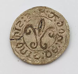 RARE 13TH / 14TH Century Medievel Fleur-De-Lis and intaglio Letter Seal