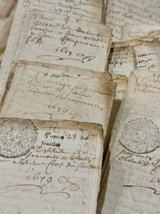 Antique 1679 French Documents - 345 Years Old