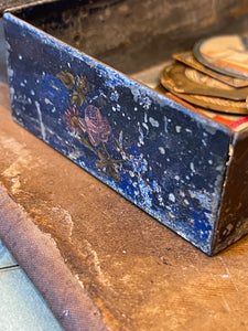 Beautiful Early 1800's French Hand Painted Tin Box