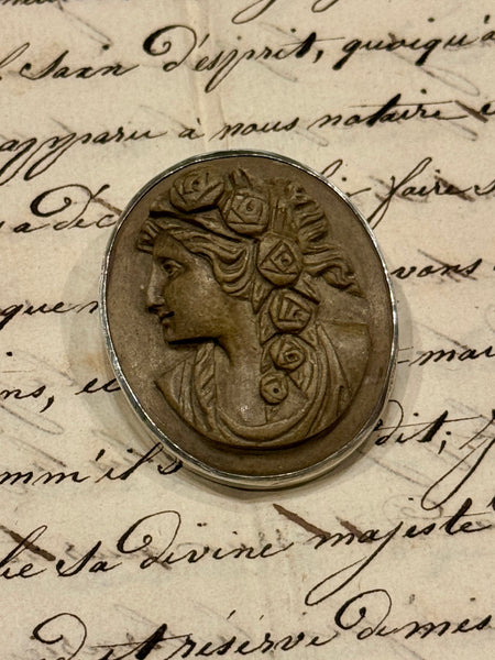 Antique VIctorian Lava Cameo Brooch circa 1860s – Monahan Papers