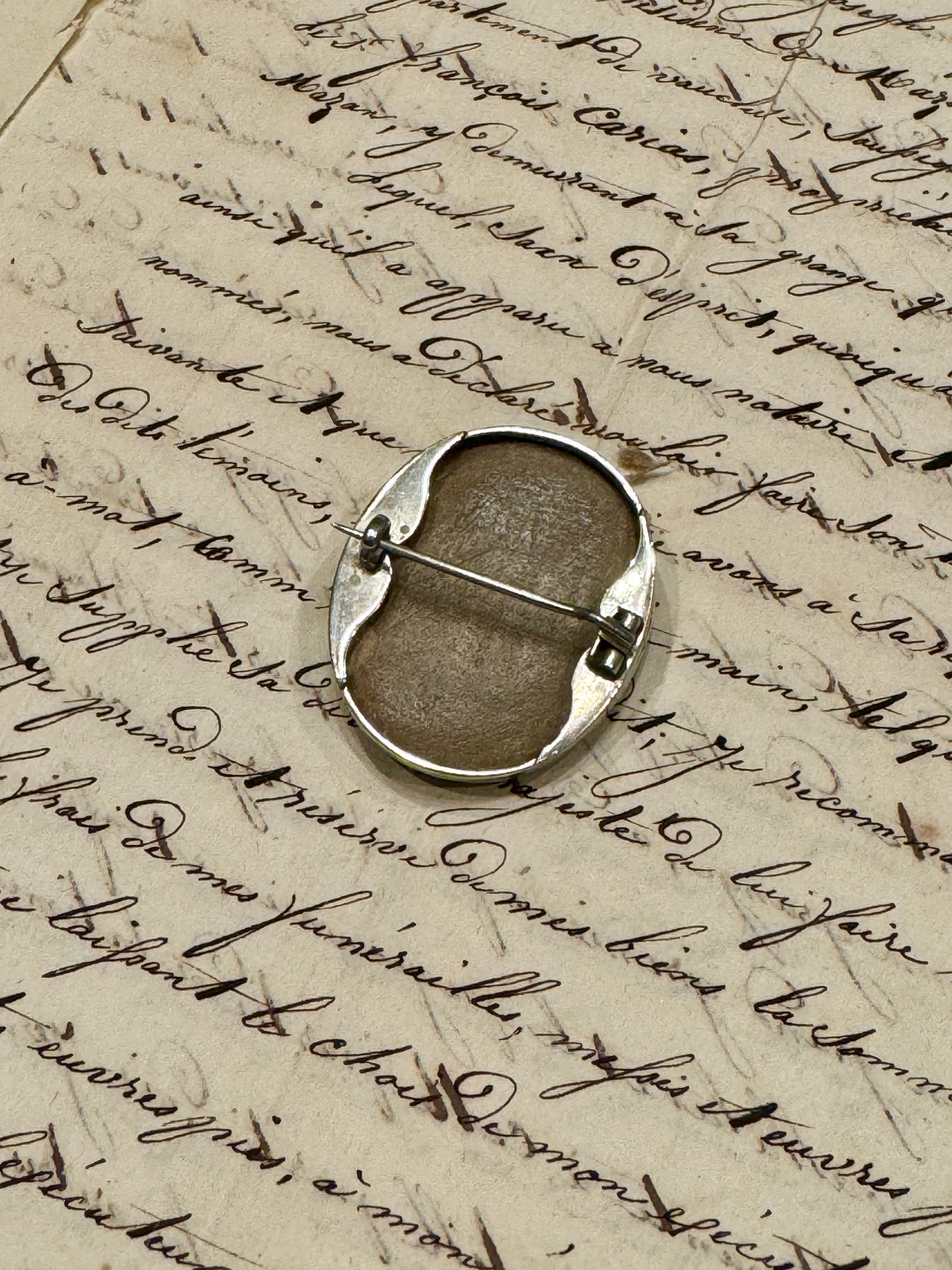 Antique VIctorian Lava Cameo Brooch circa 1860s