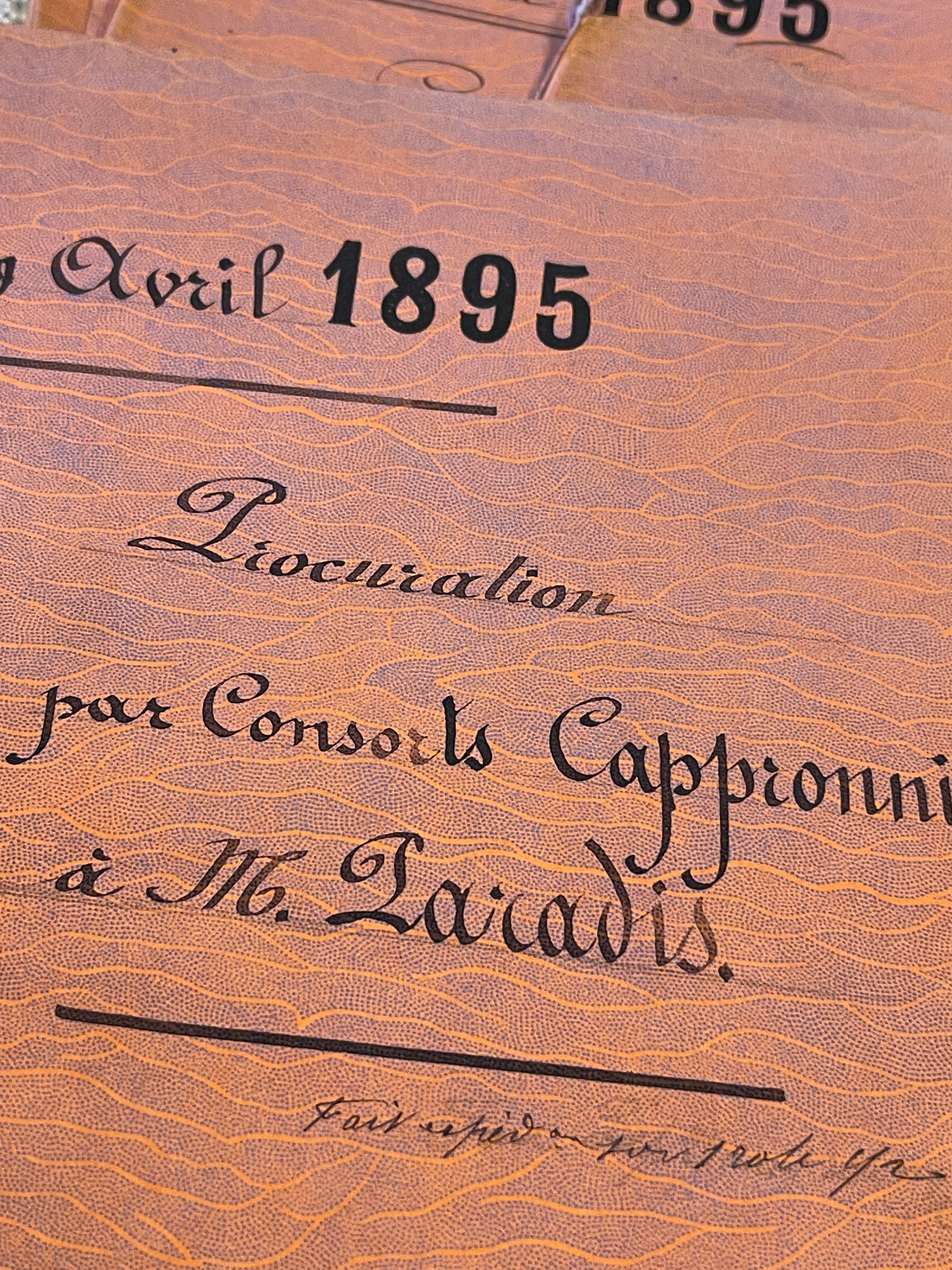 Antique 1895 French Calligraphy Pages in Original folder/notebook