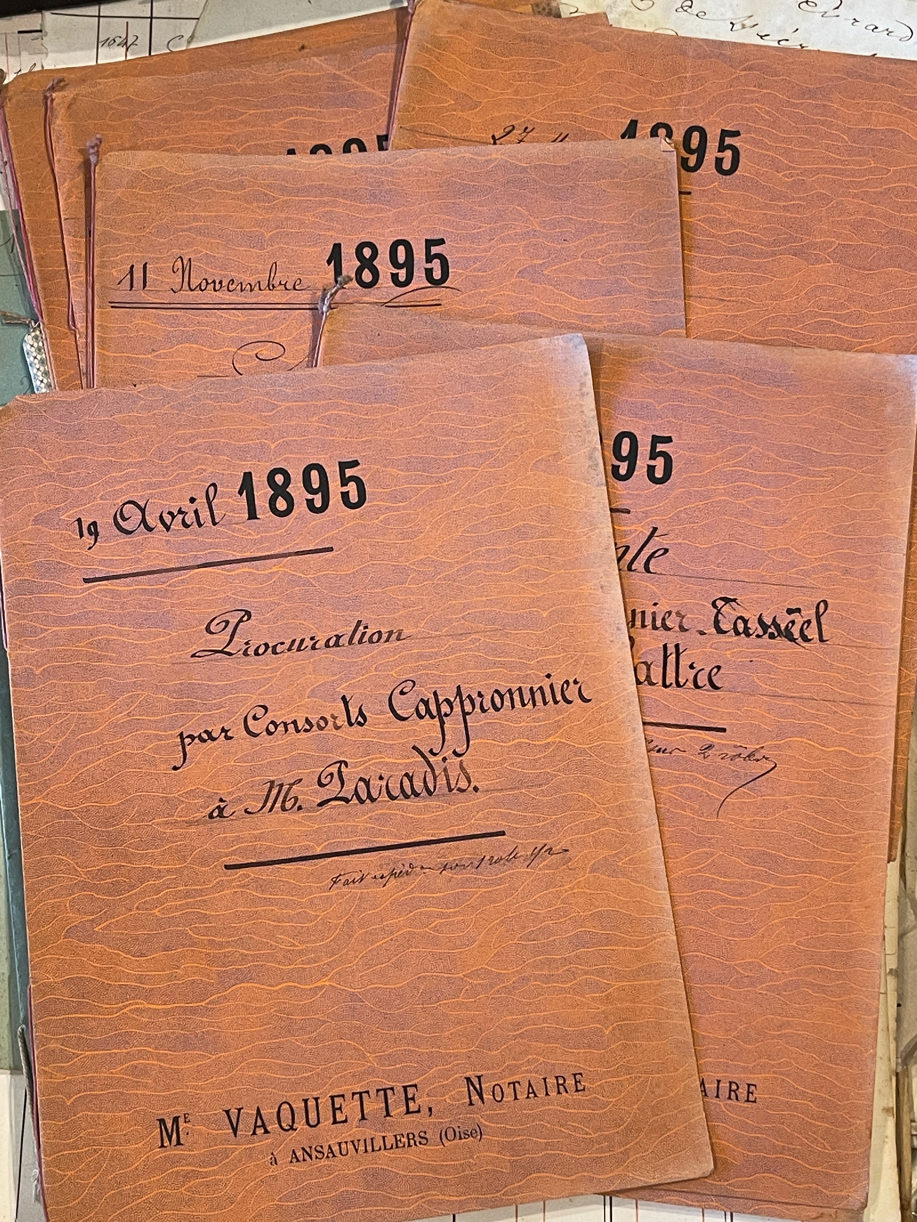 Antique 1895 French Calligraphy Pages in Original folder/notebook