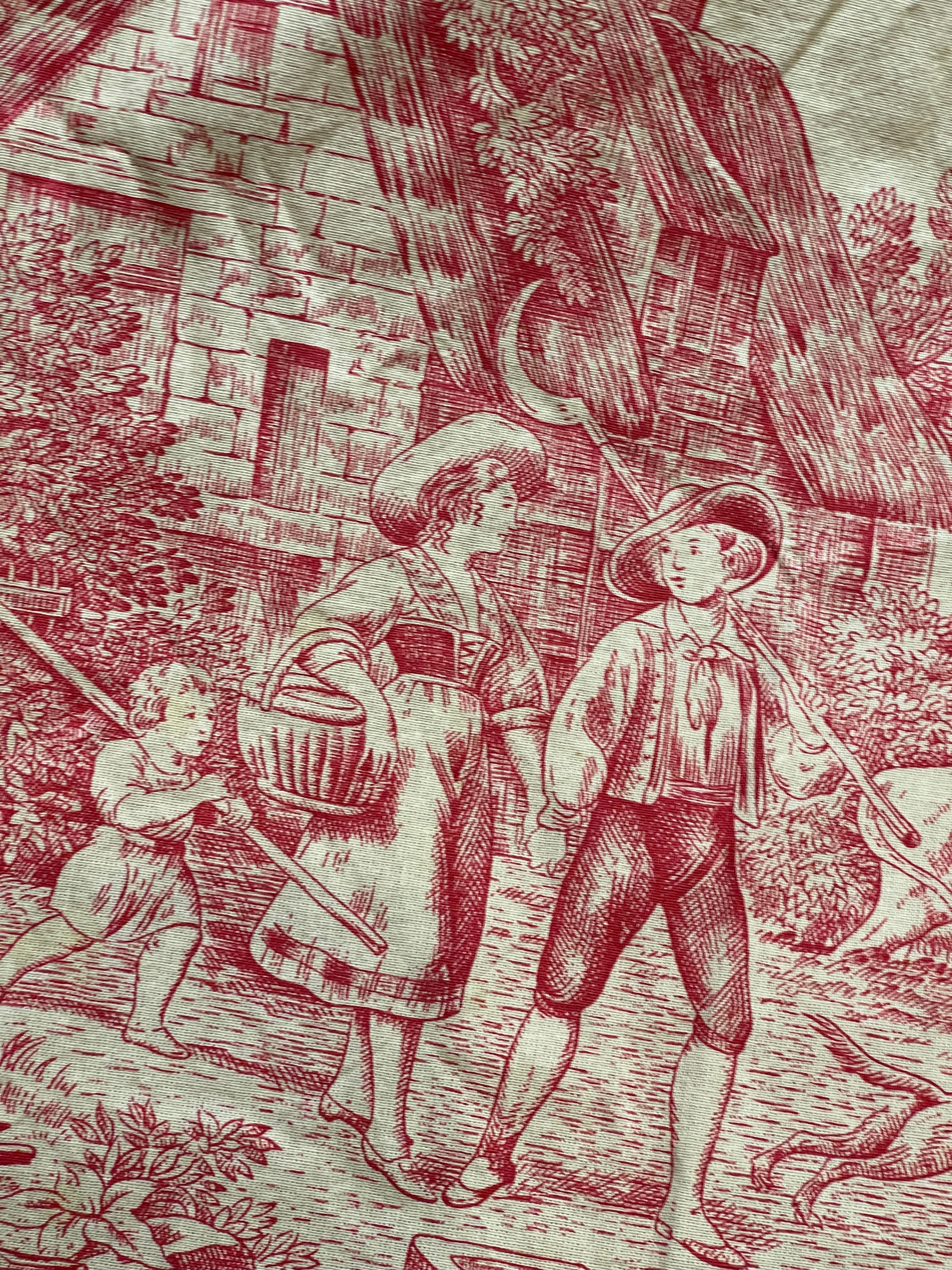 Amazing Cotton Harvesting Scenes Toile - 1930's