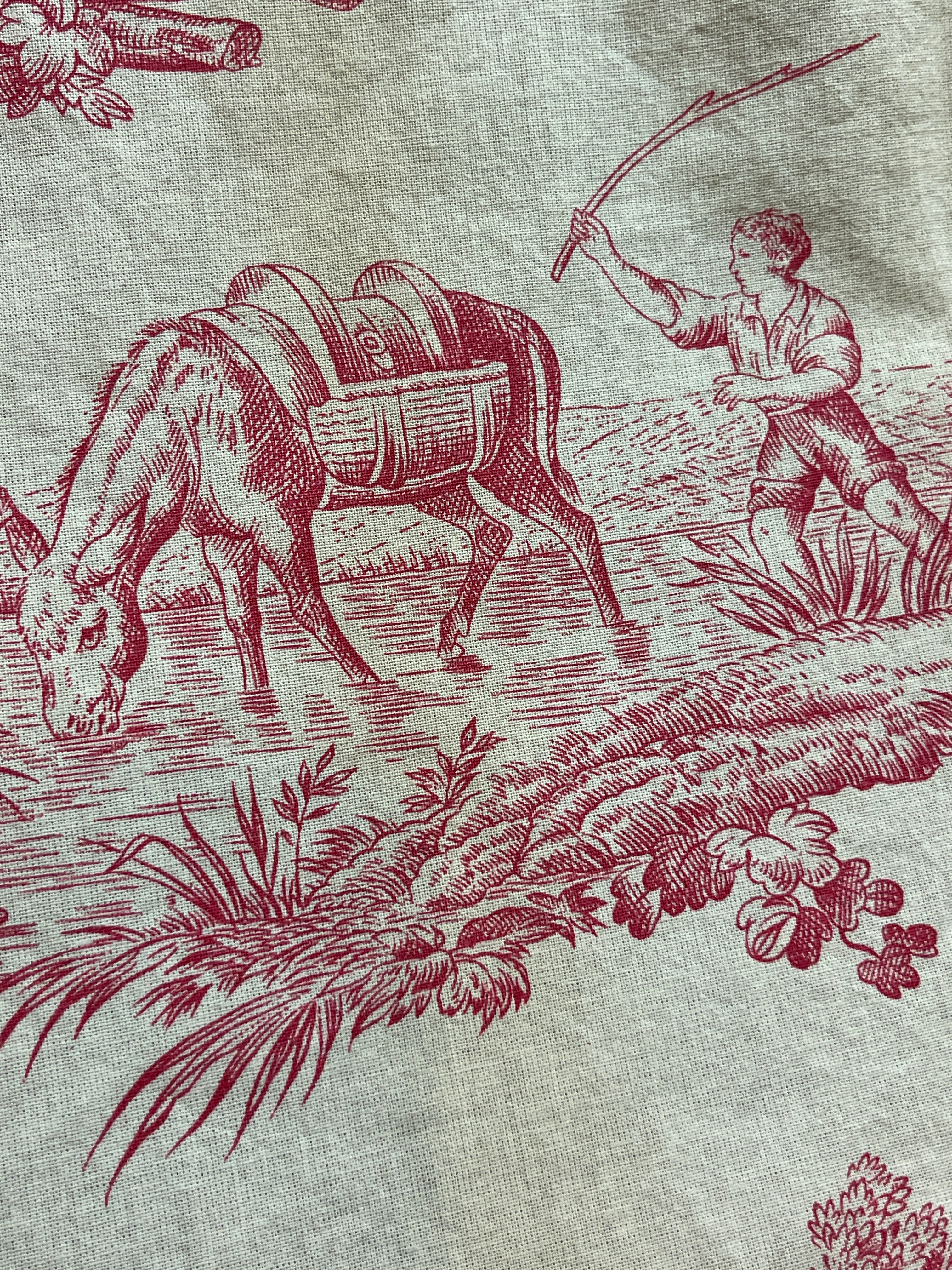 Amazing Cotton Harvesting Scenes Toile - 1930's