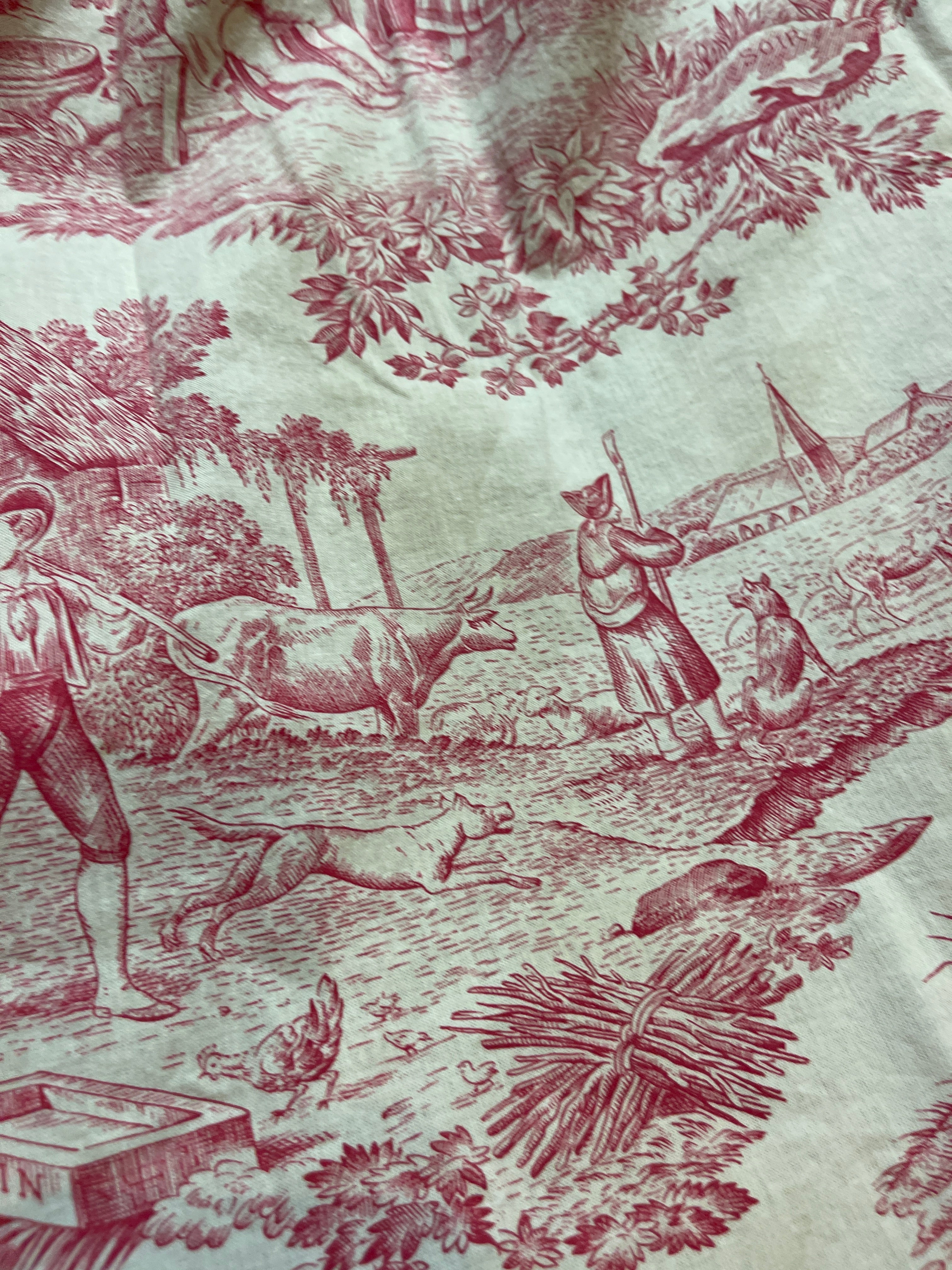 Amazing Cotton Harvesting Scenes Toile - 1930's