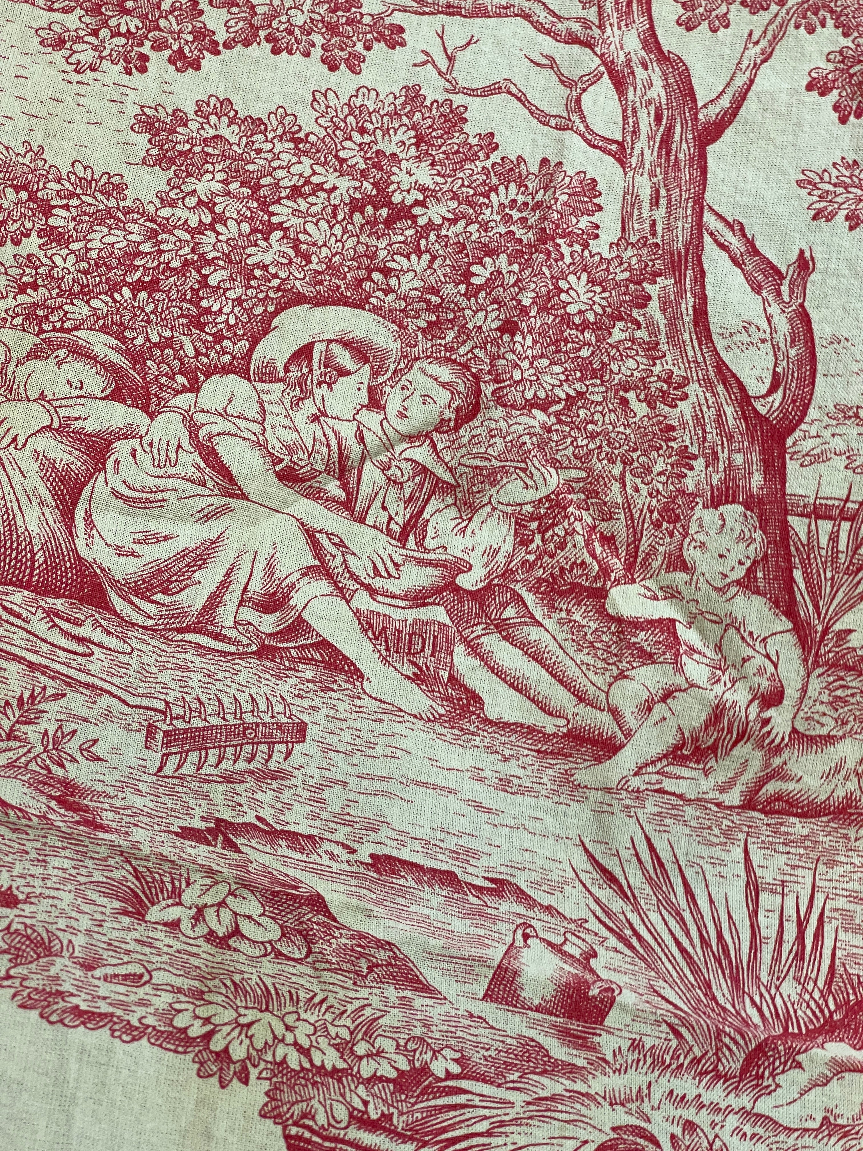 Amazing Cotton Harvesting Scenes Toile - 1930's