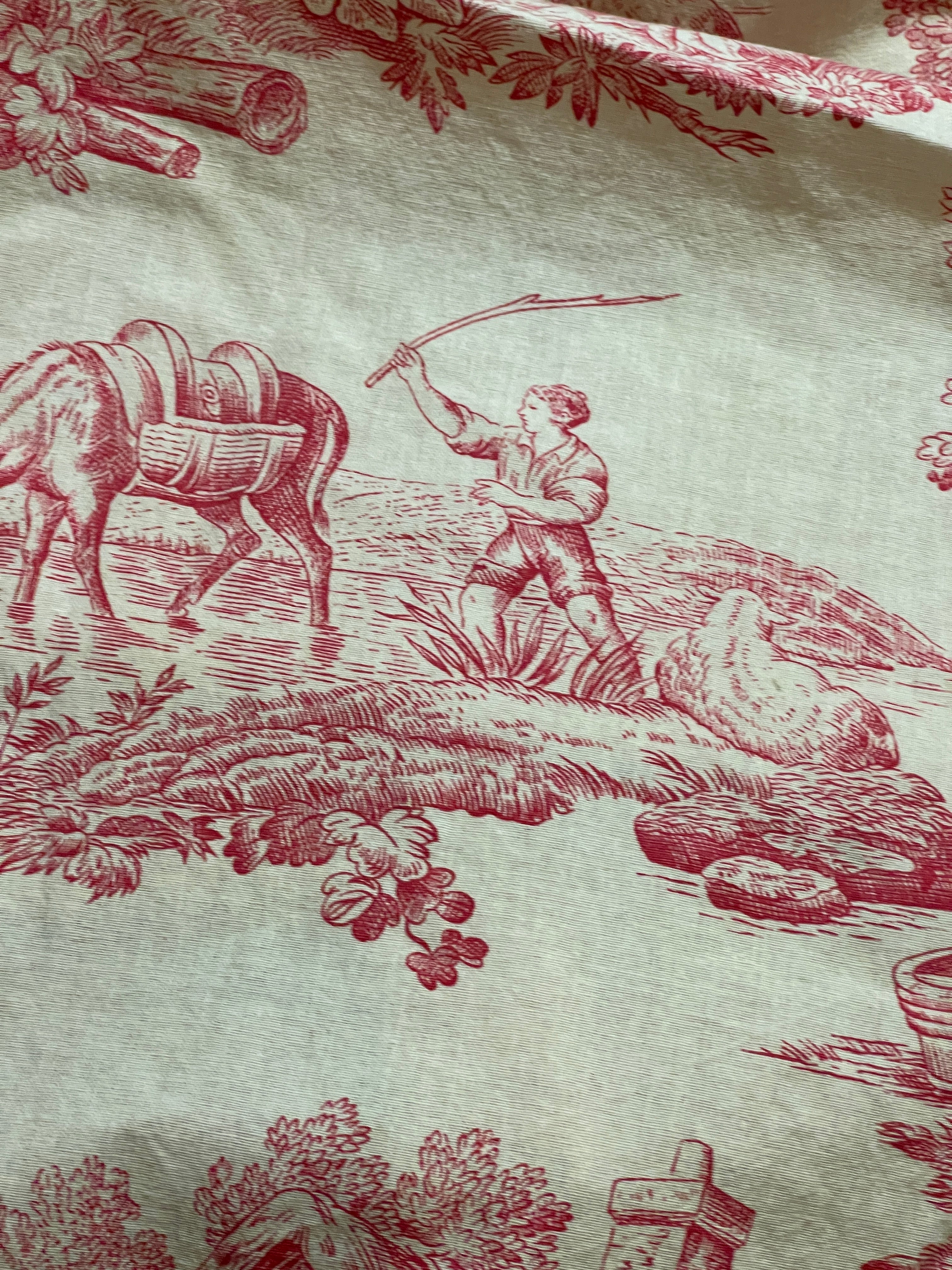Amazing Cotton Harvesting Scenes Toile - 1930's
