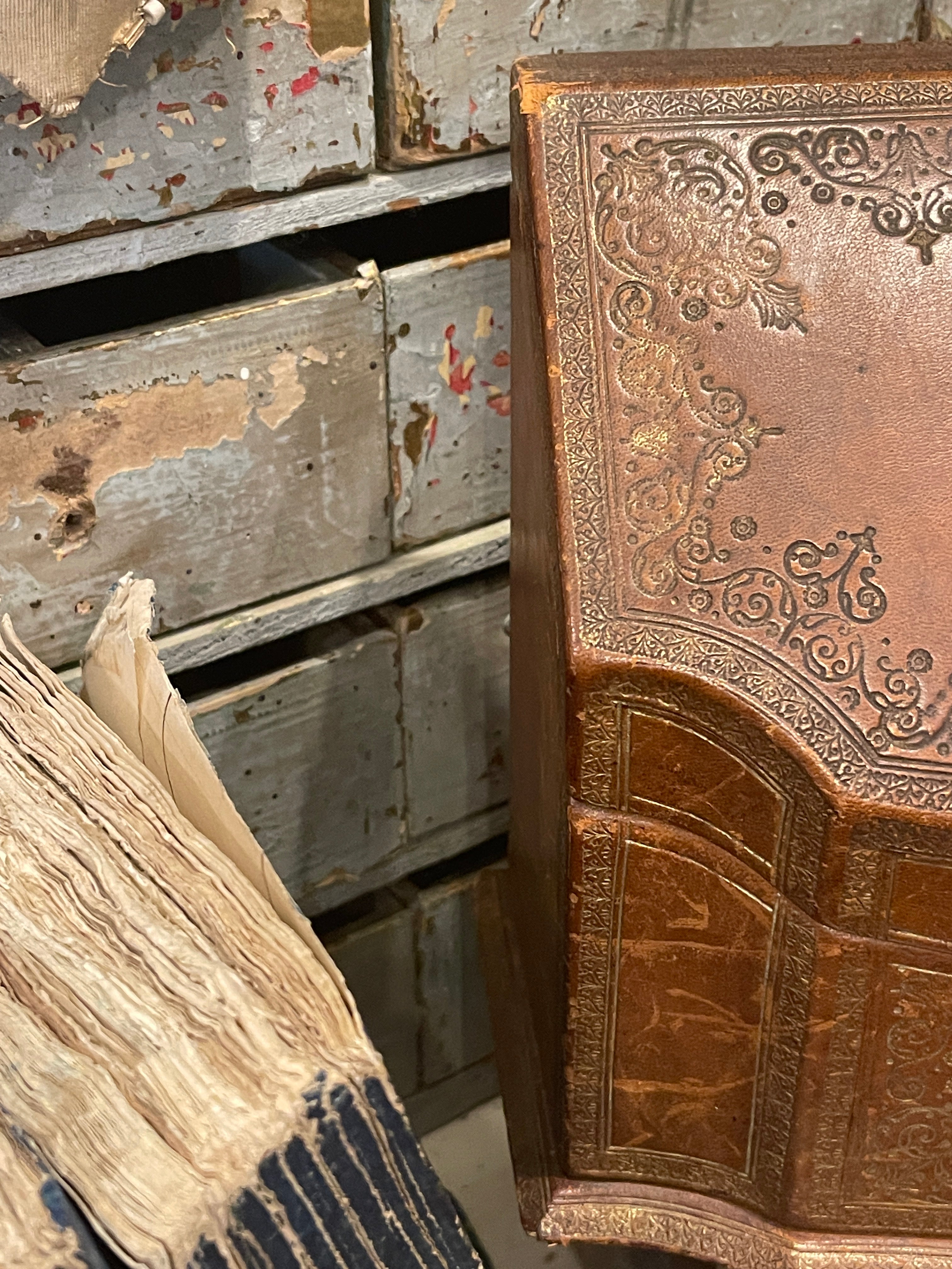 Leather 1800s Fabric Interior Letterbox