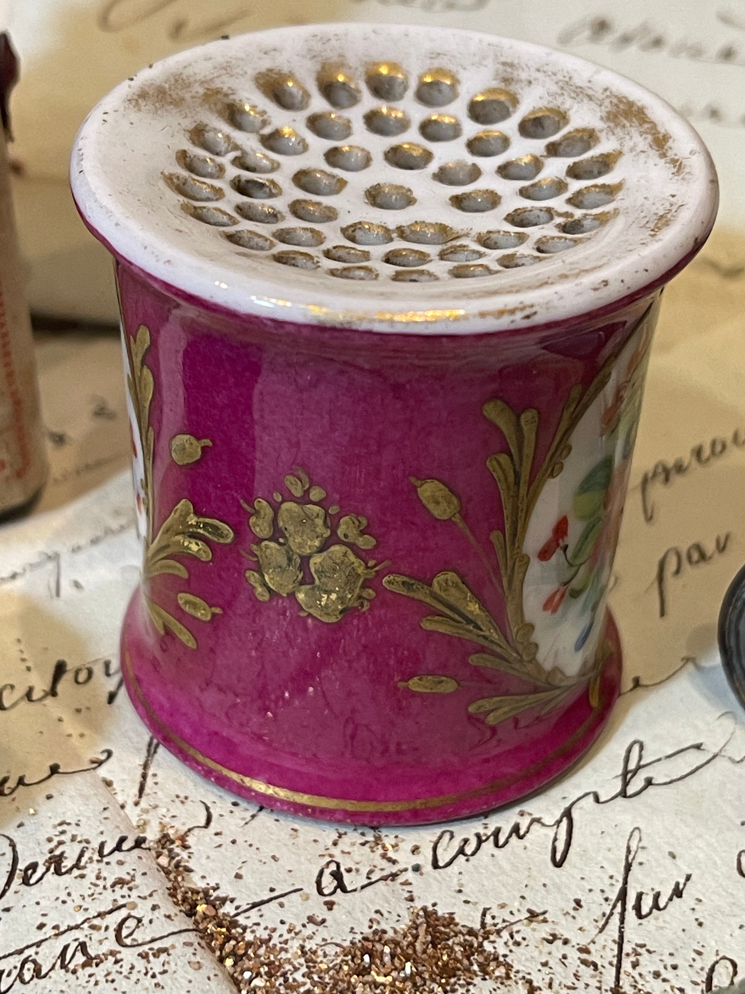 Rare 1800s Antique French Porcelain Pounce Pot – Monahan Papers