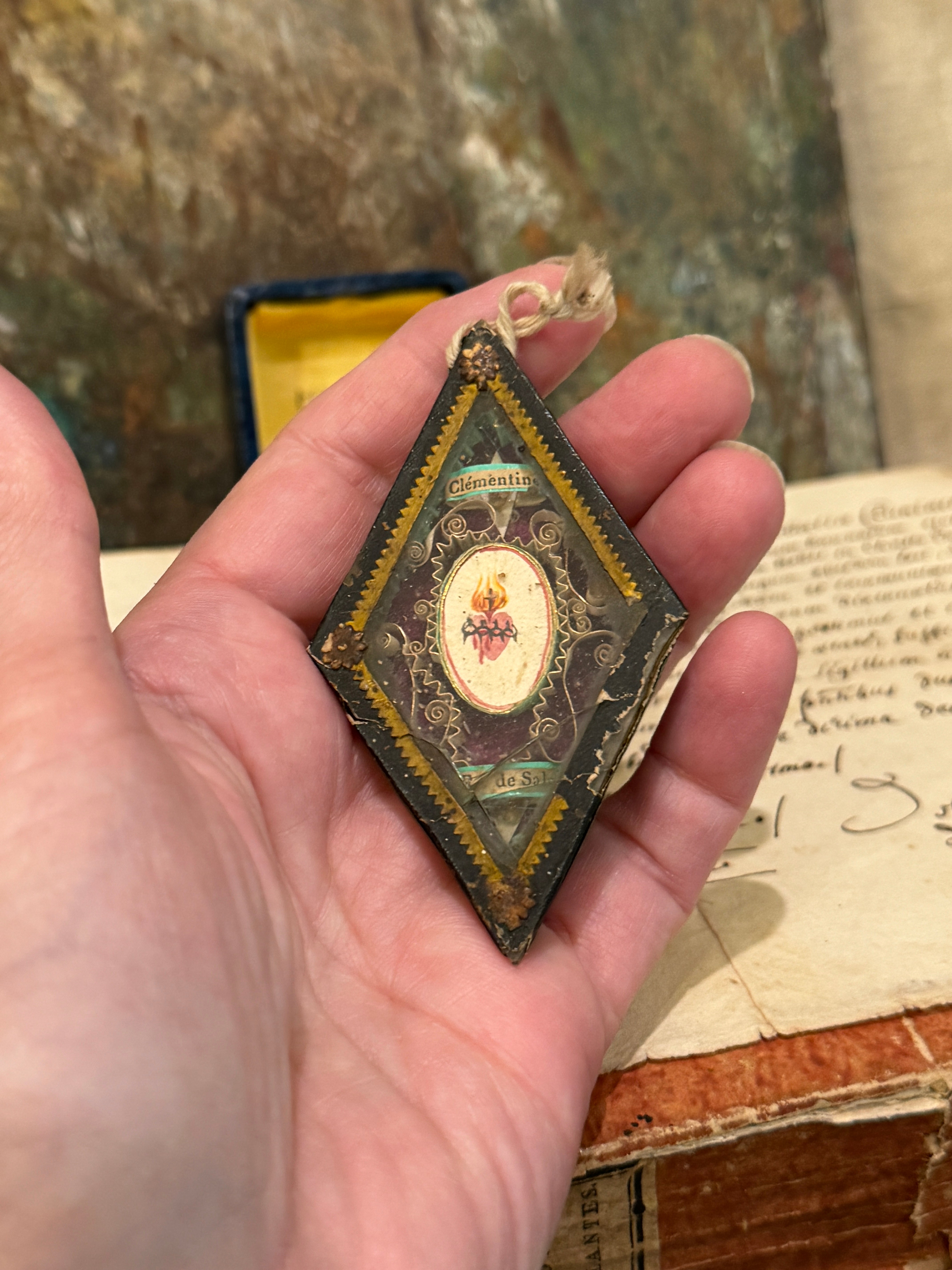 Antique 1800s St Clementine Paperolle Relic