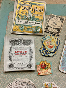 Antique Original French Perfume Labels - Q1