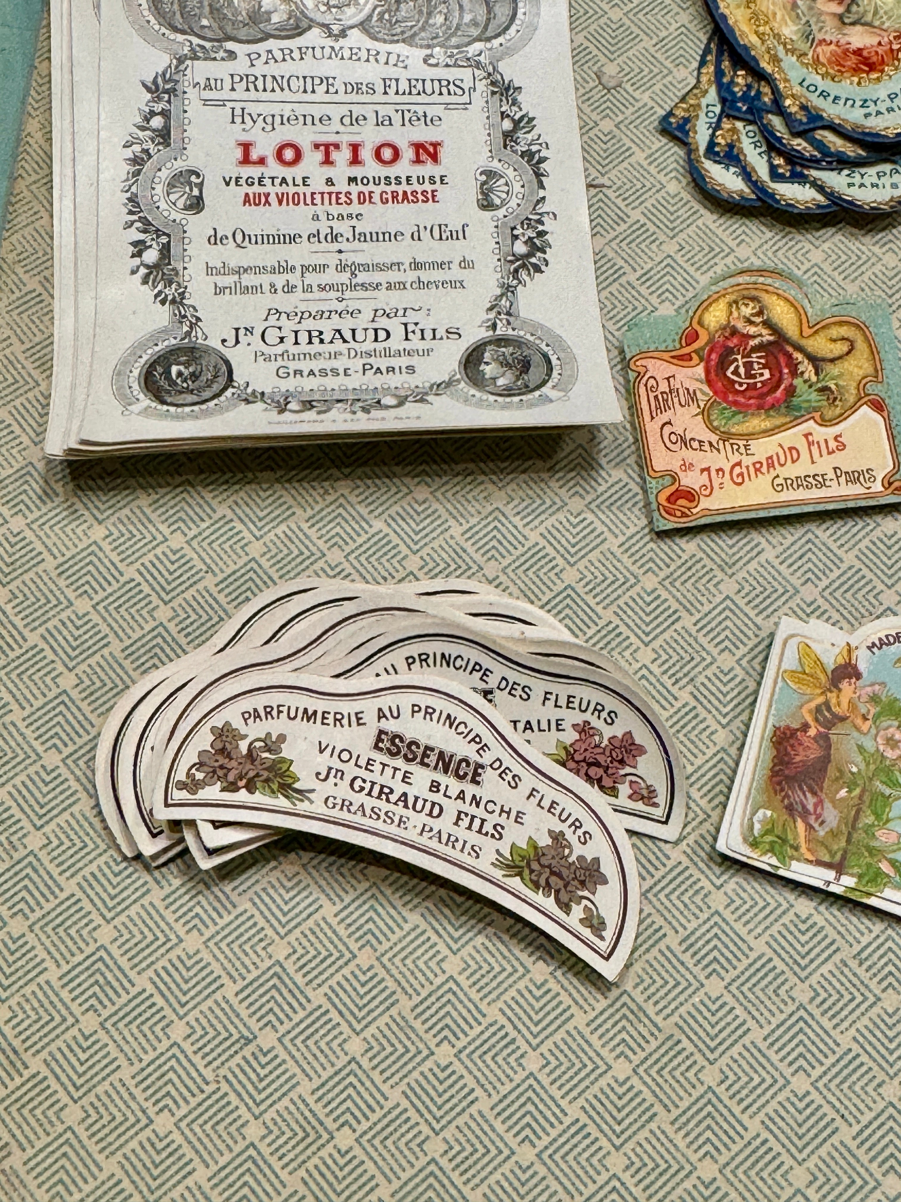 Antique Original French Perfume Labels - Q1