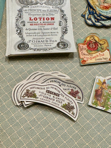 Antique Original French Perfume Labels - Q1
