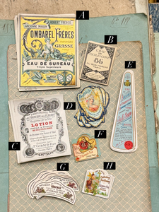Antique Original French Perfume Labels - Q1