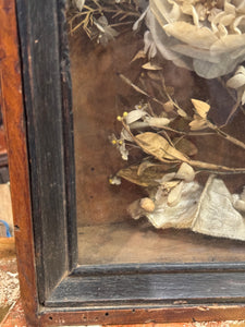 Antique French Silk Flowers in Reliquary Box