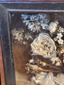 Antique French Silk Flowers in Reliquary Box