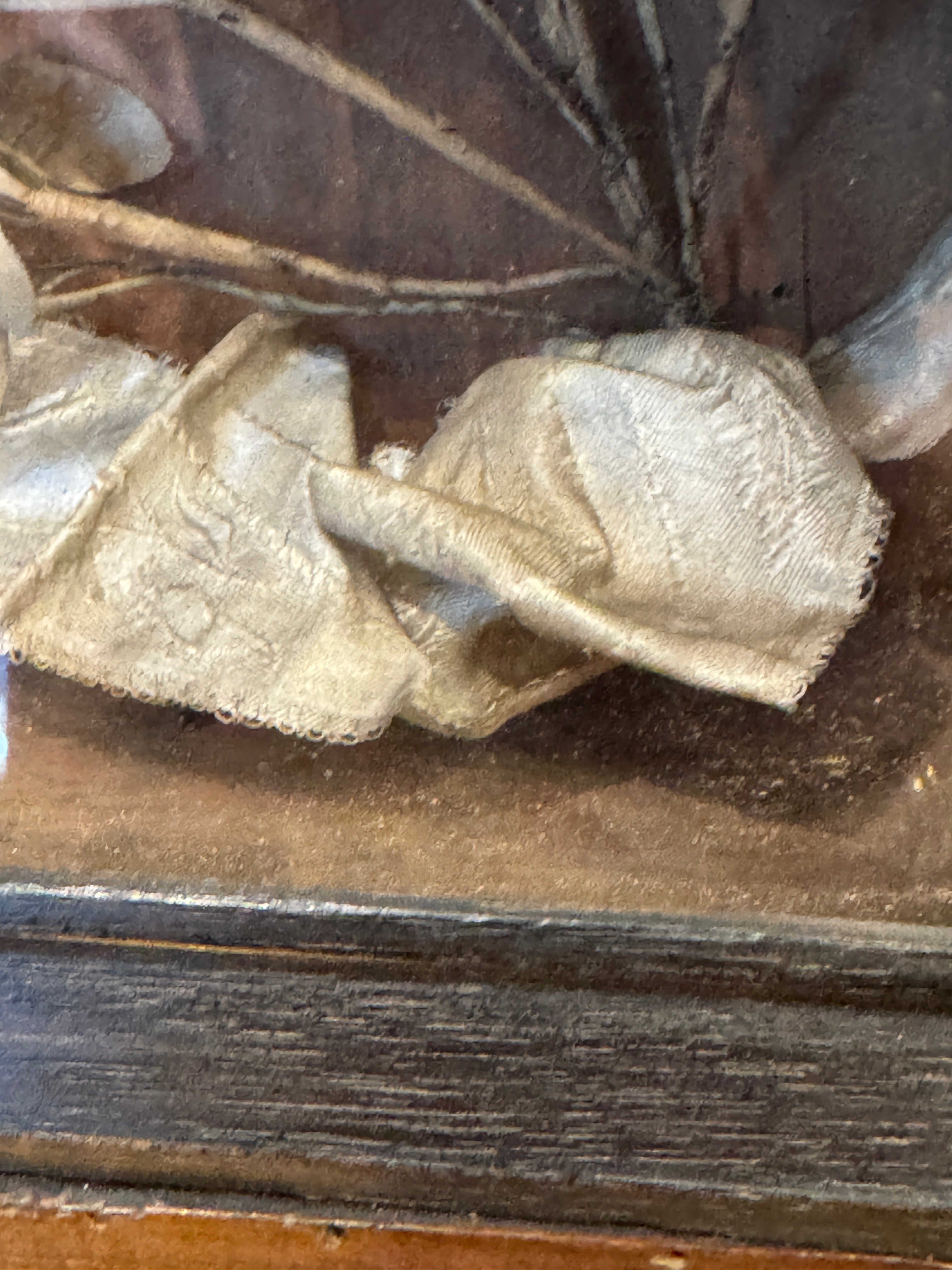 Antique French Silk Flowers in Reliquary Box
