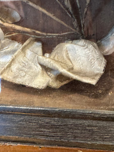 Antique French Silk Flowers in Reliquary Box