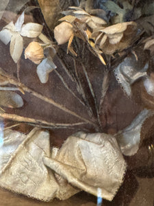 Antique French Silk Flowers in Reliquary Box