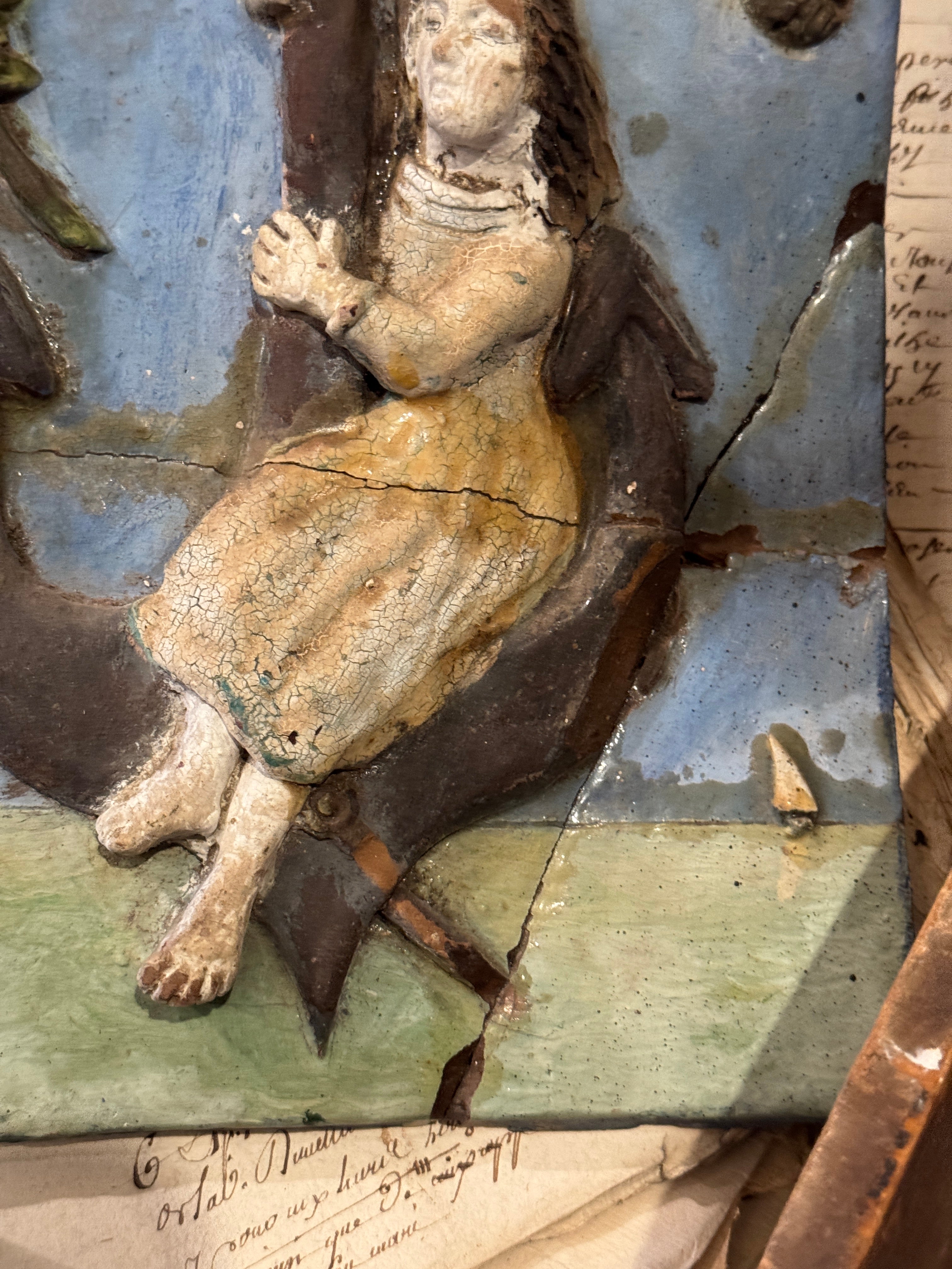 1700s Antique French Symbolic Anchor Slate