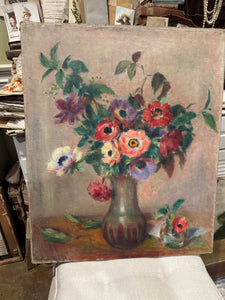 Original Antique French  Oil Painting on Canvas