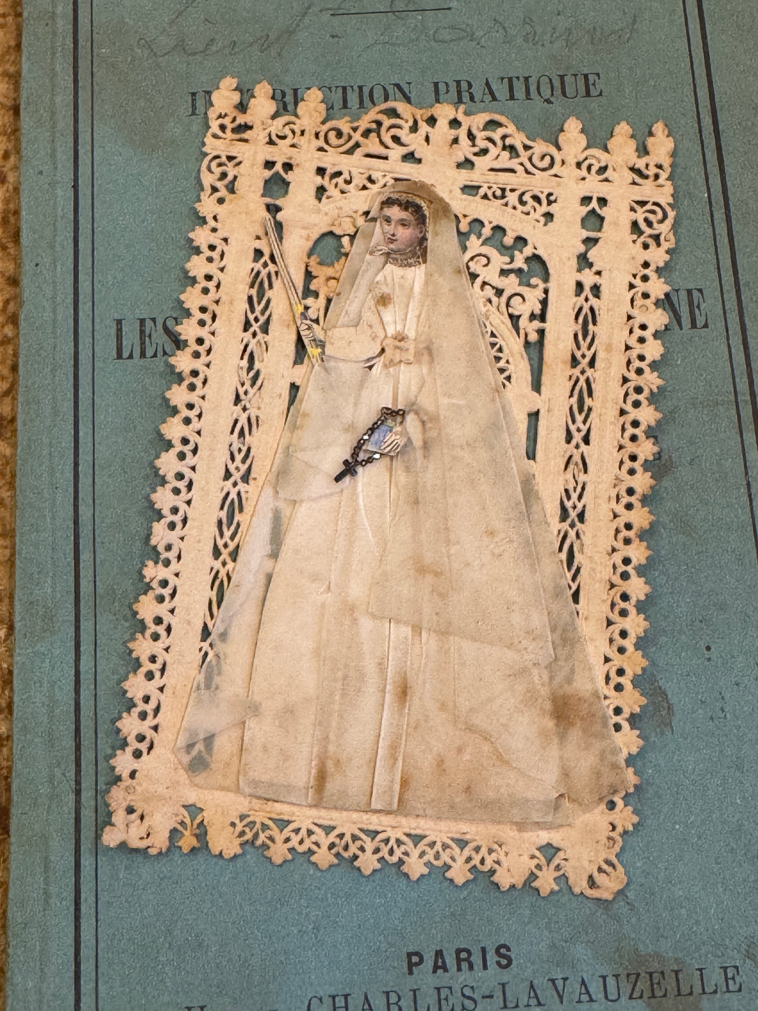 Antique French First Communion Canivet Card