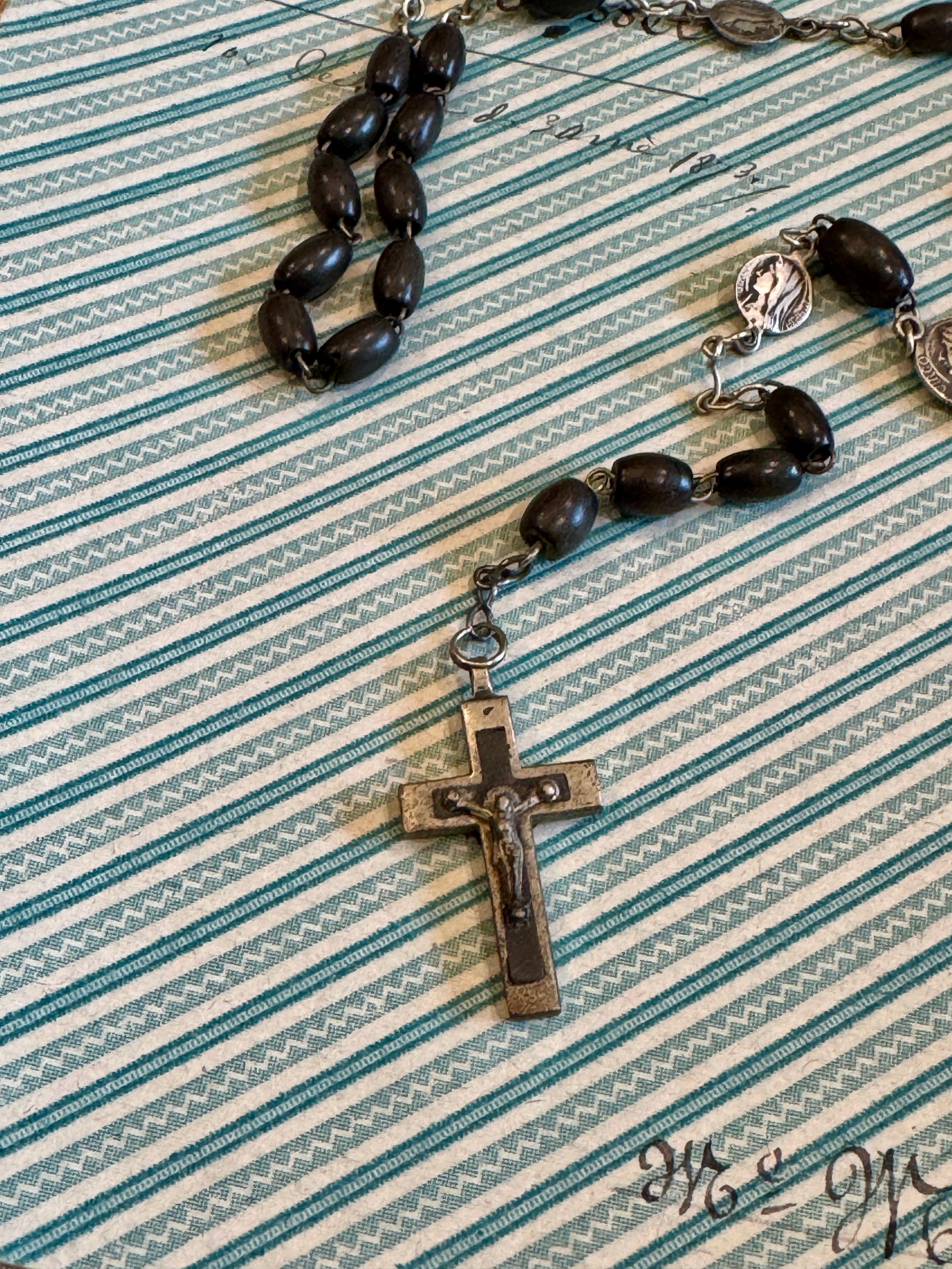 Antique French Ebony Rosary - ROS98