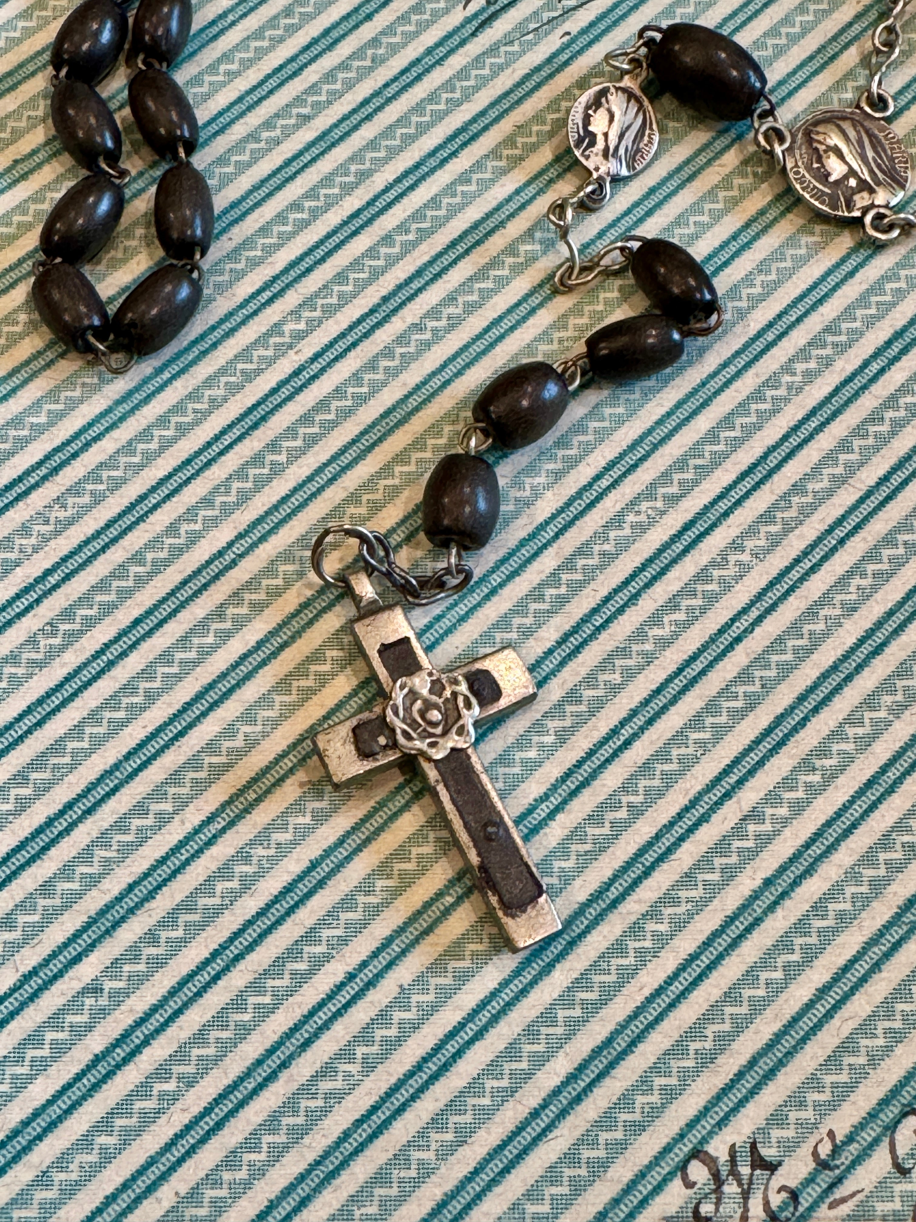 Antique French Ebony Rosary - ROS98