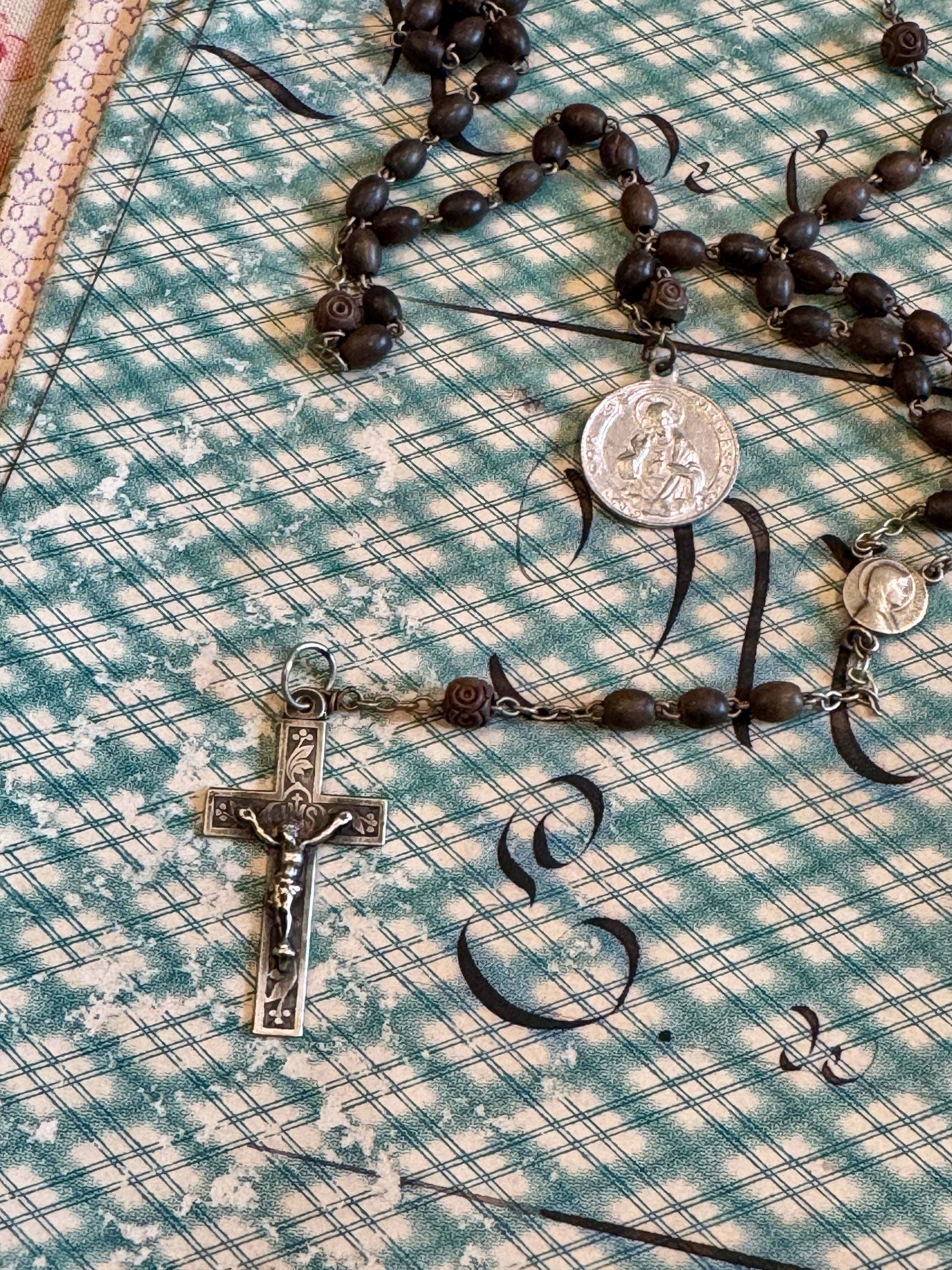 Antique French Rosary and Small Medals - ROS99