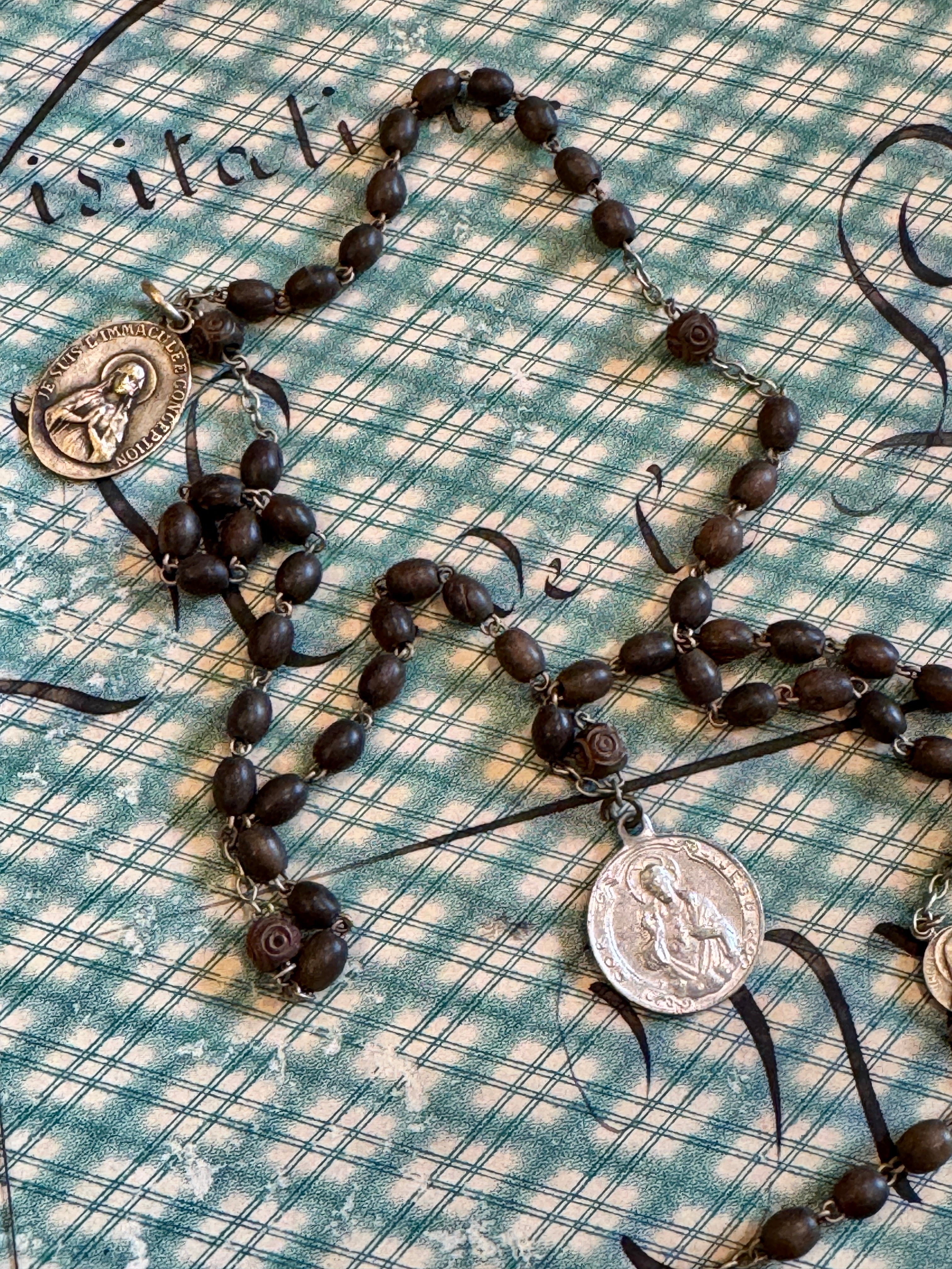 Antique French Rosary and Small Medals - ROS99