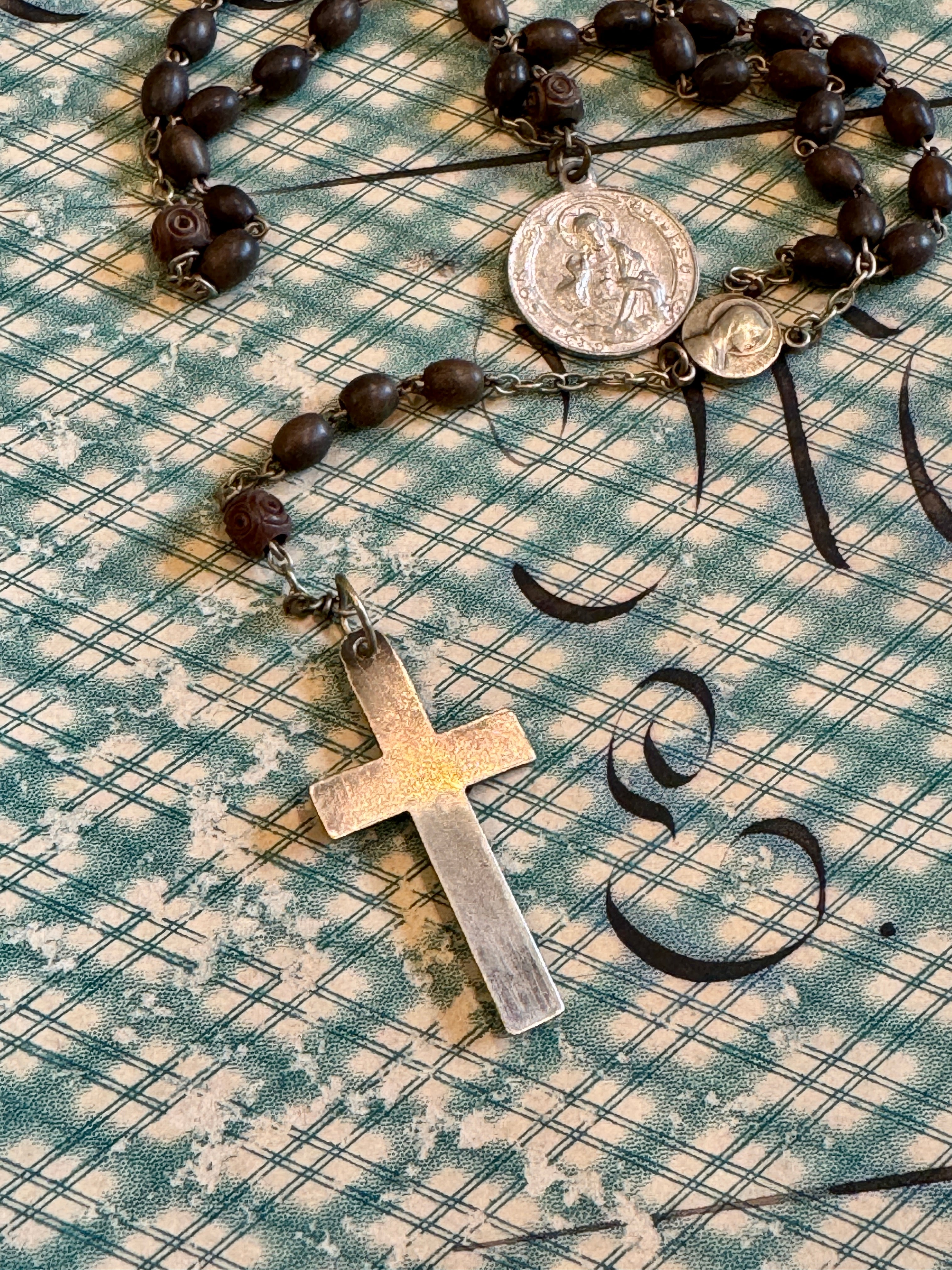 Antique French Rosary and Small Medals - ROS99