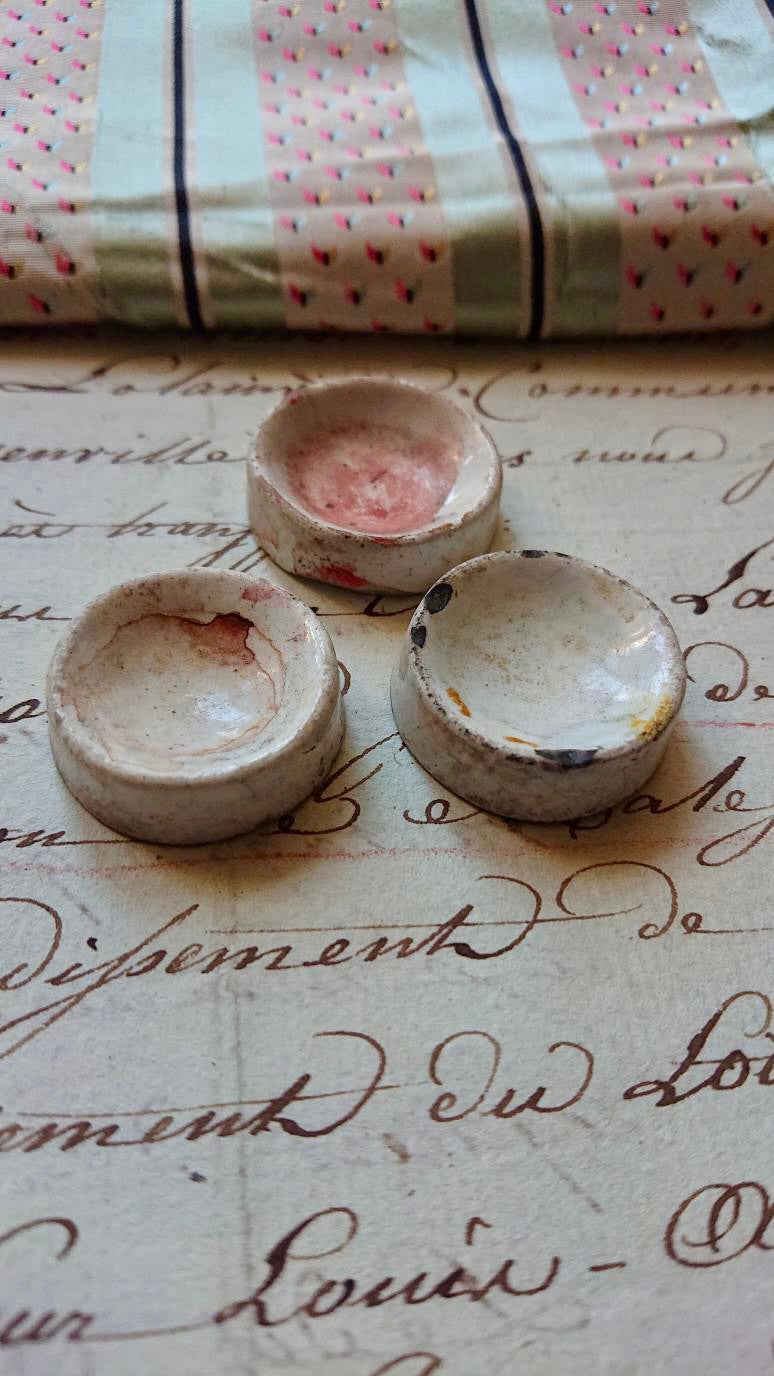 Antique French Paint Palettes - Set/3