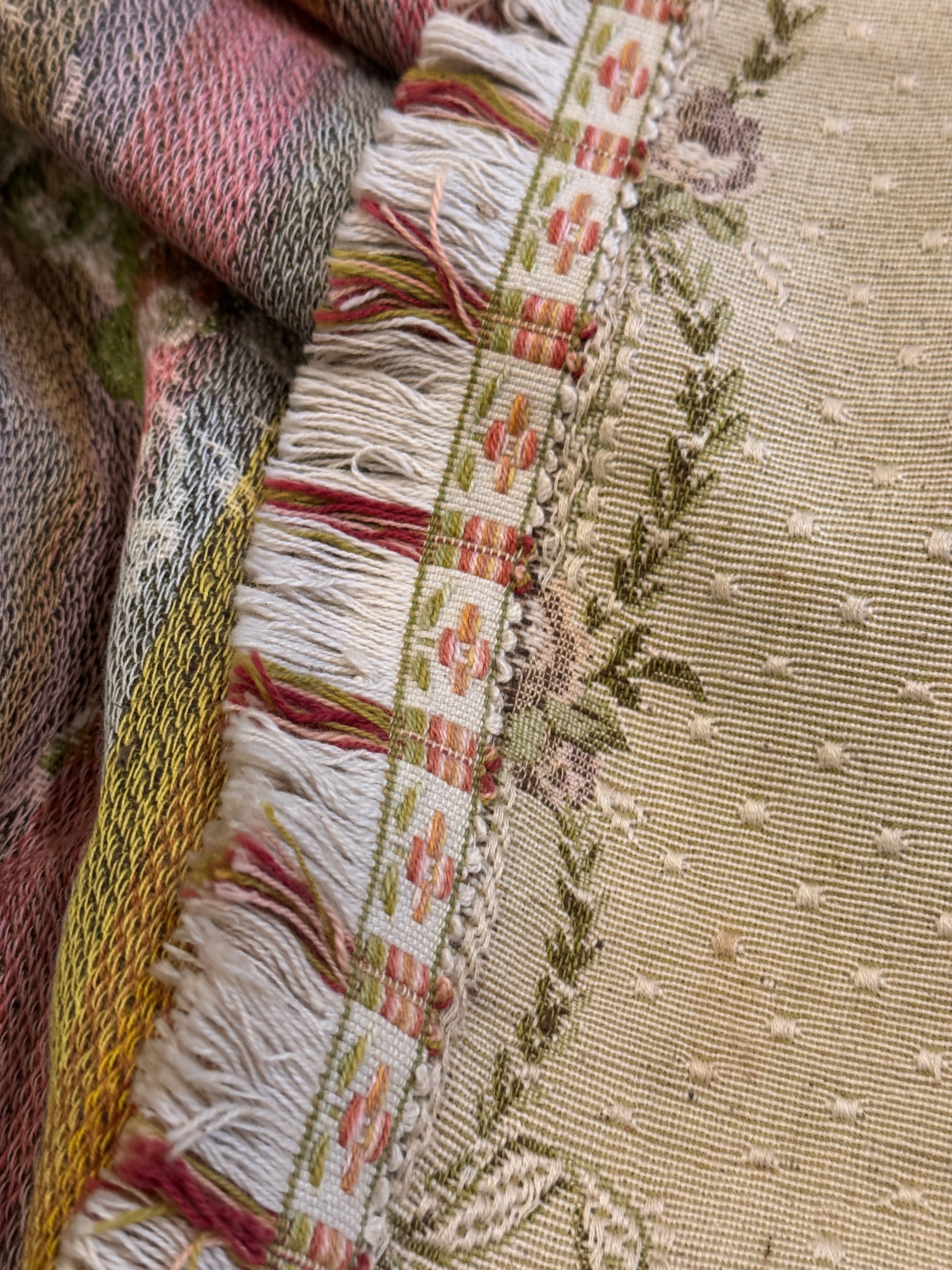 Antique French Tapestry Table Topper