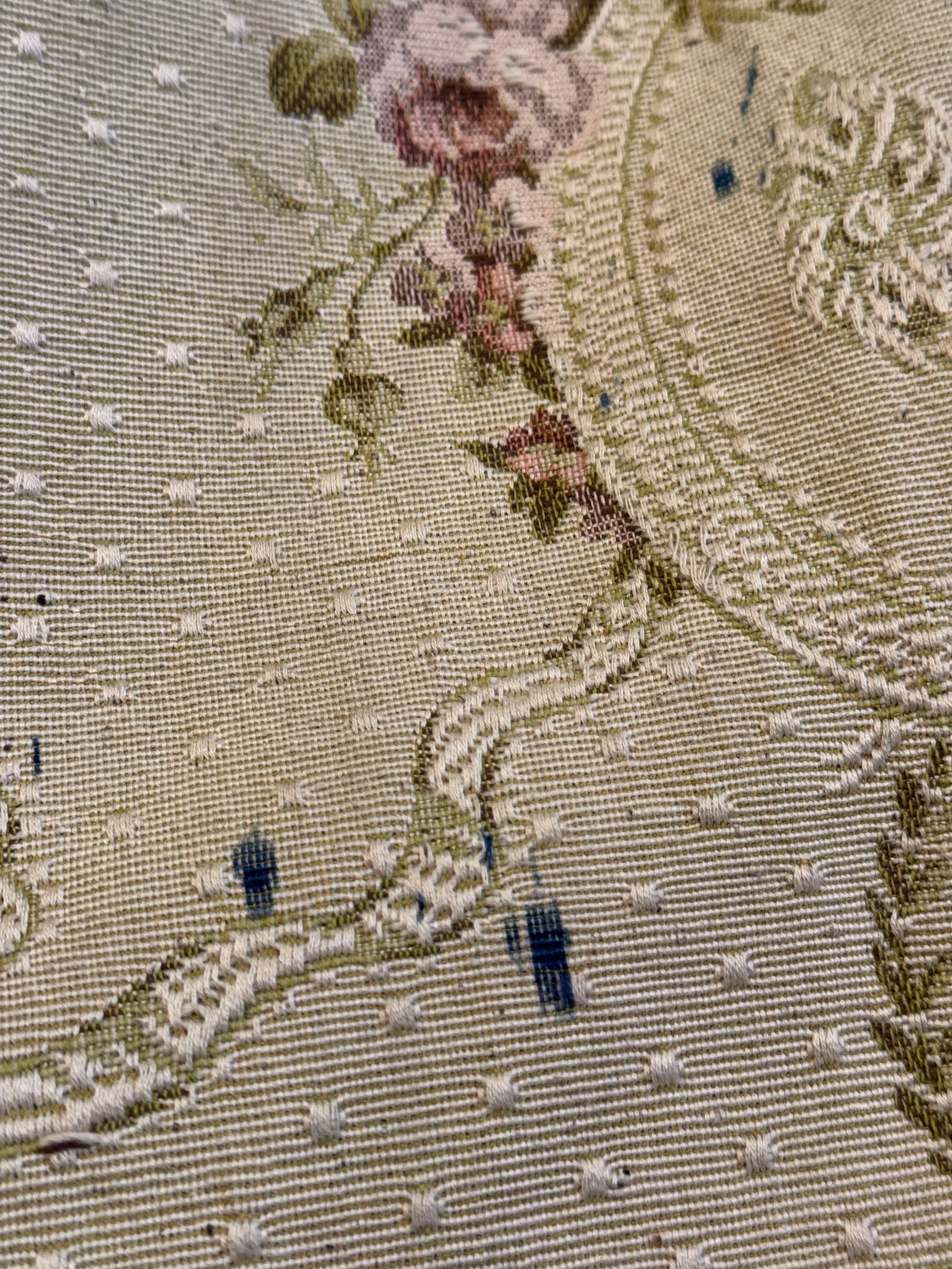 Antique French Tapestry Table Topper