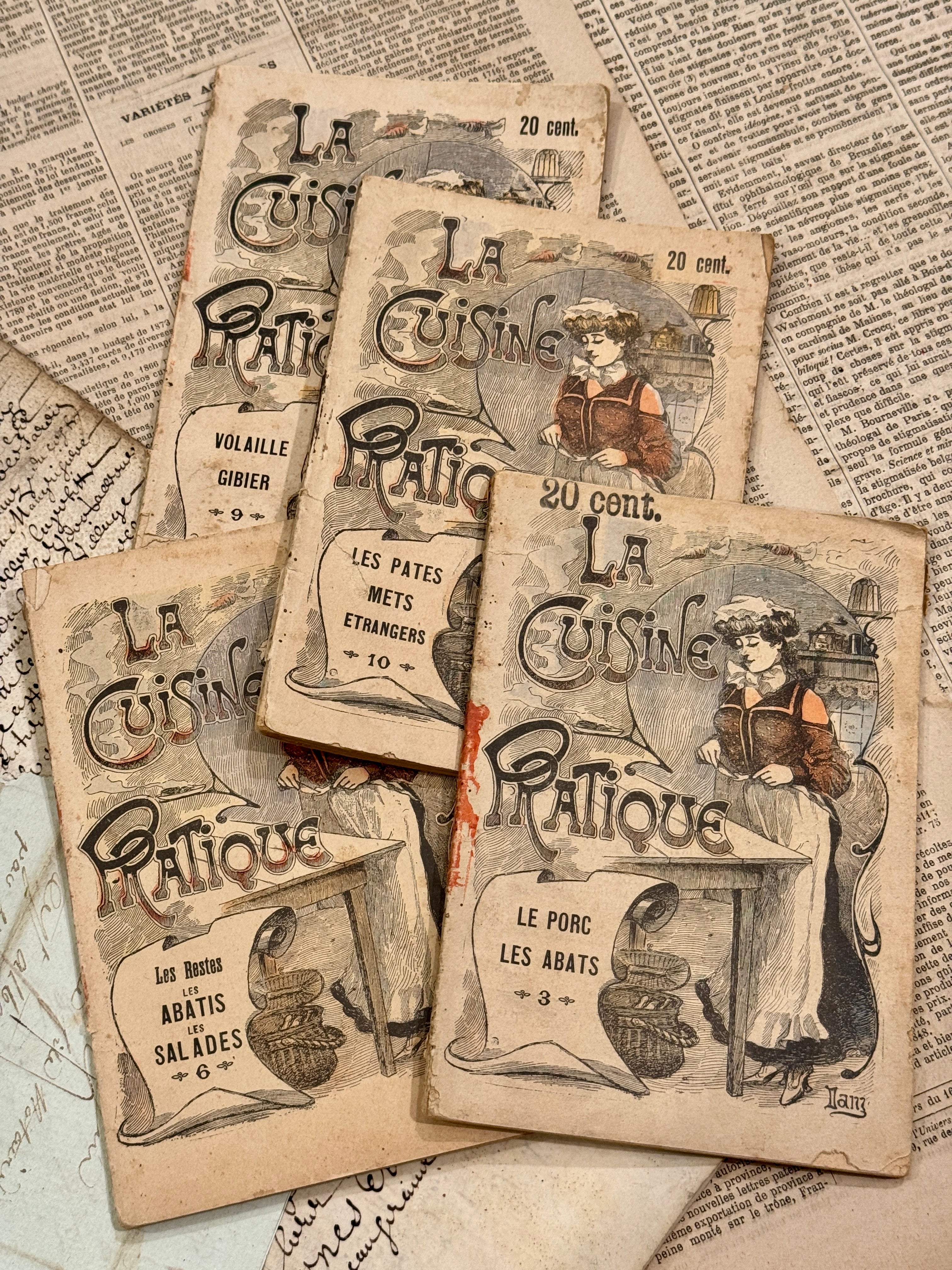 RARE Antique French LA CUISINE PRATIQUE Books