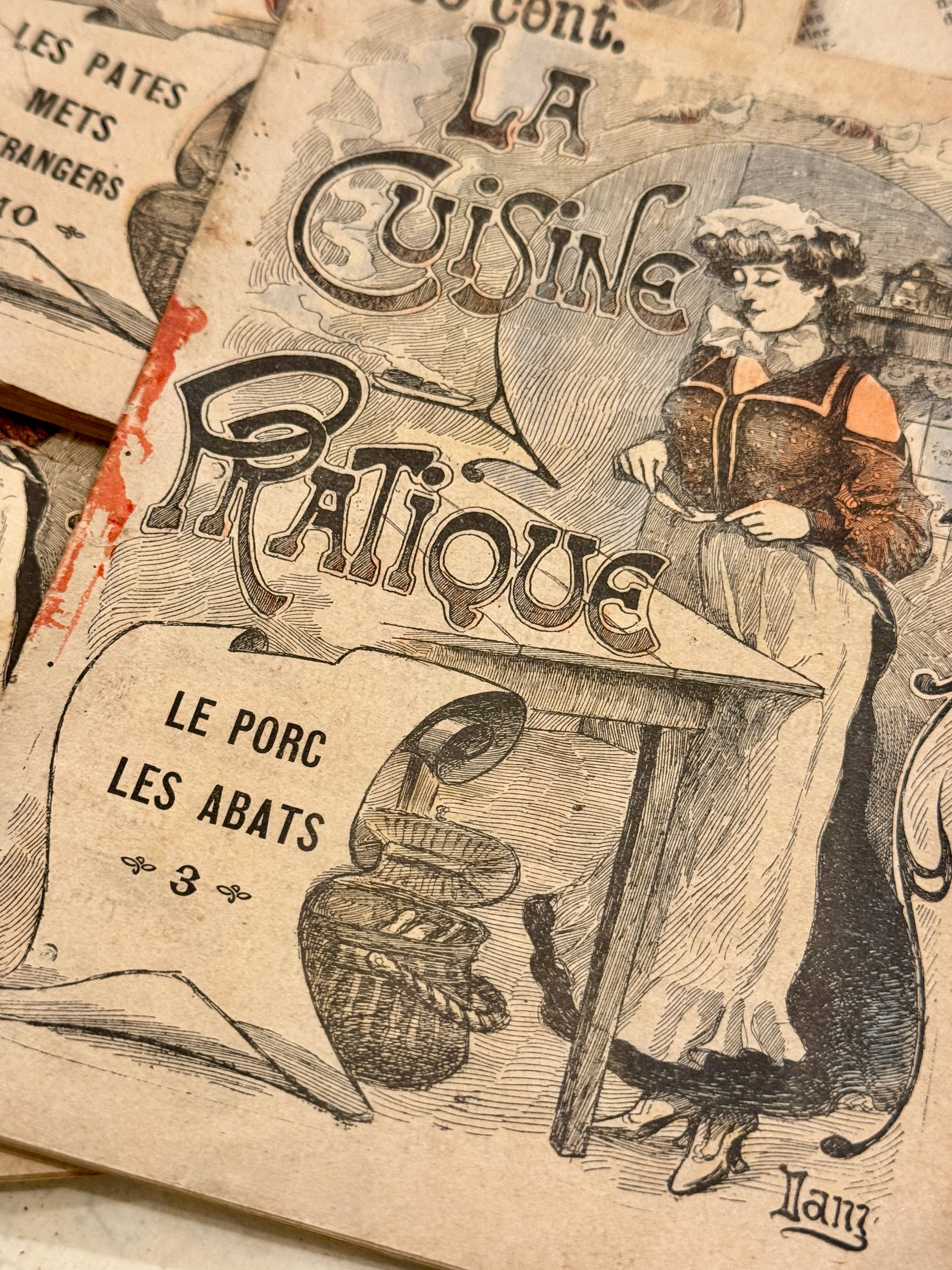 RARE Antique French LA CUISINE PRATIQUE Books