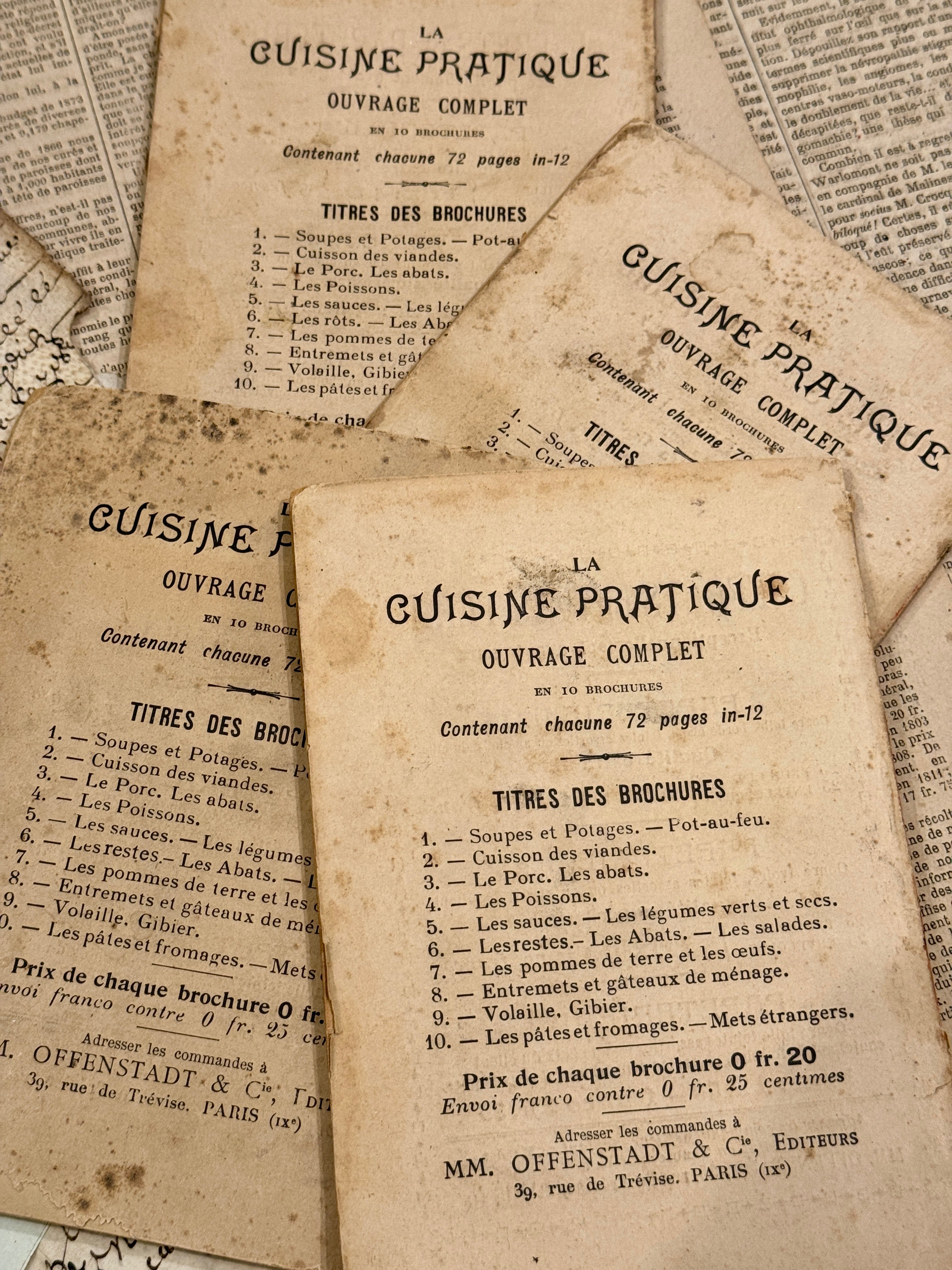 RARE Antique French LA CUISINE PRATIQUE Books