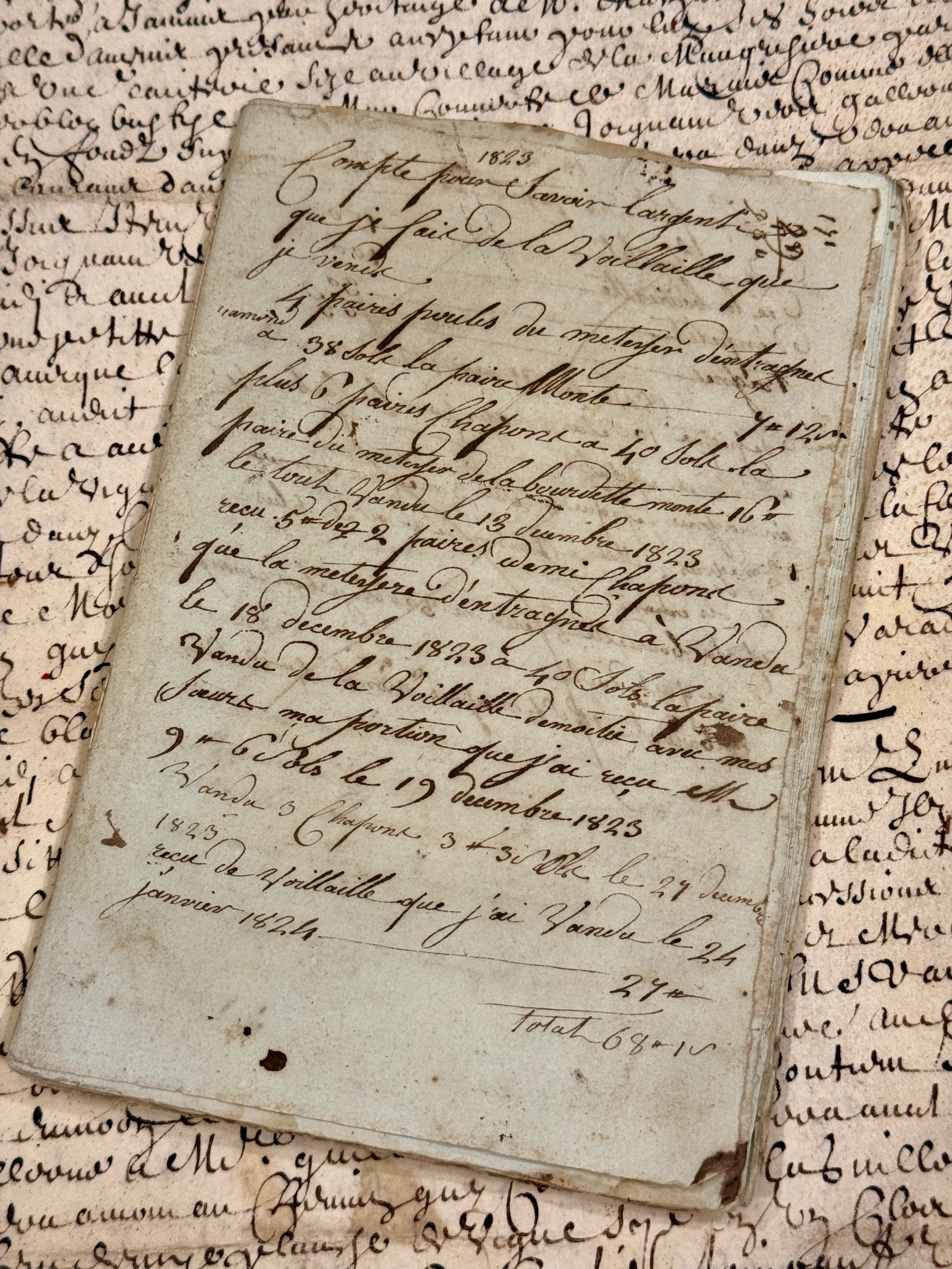 Antique 1823 French Harvest Notebook