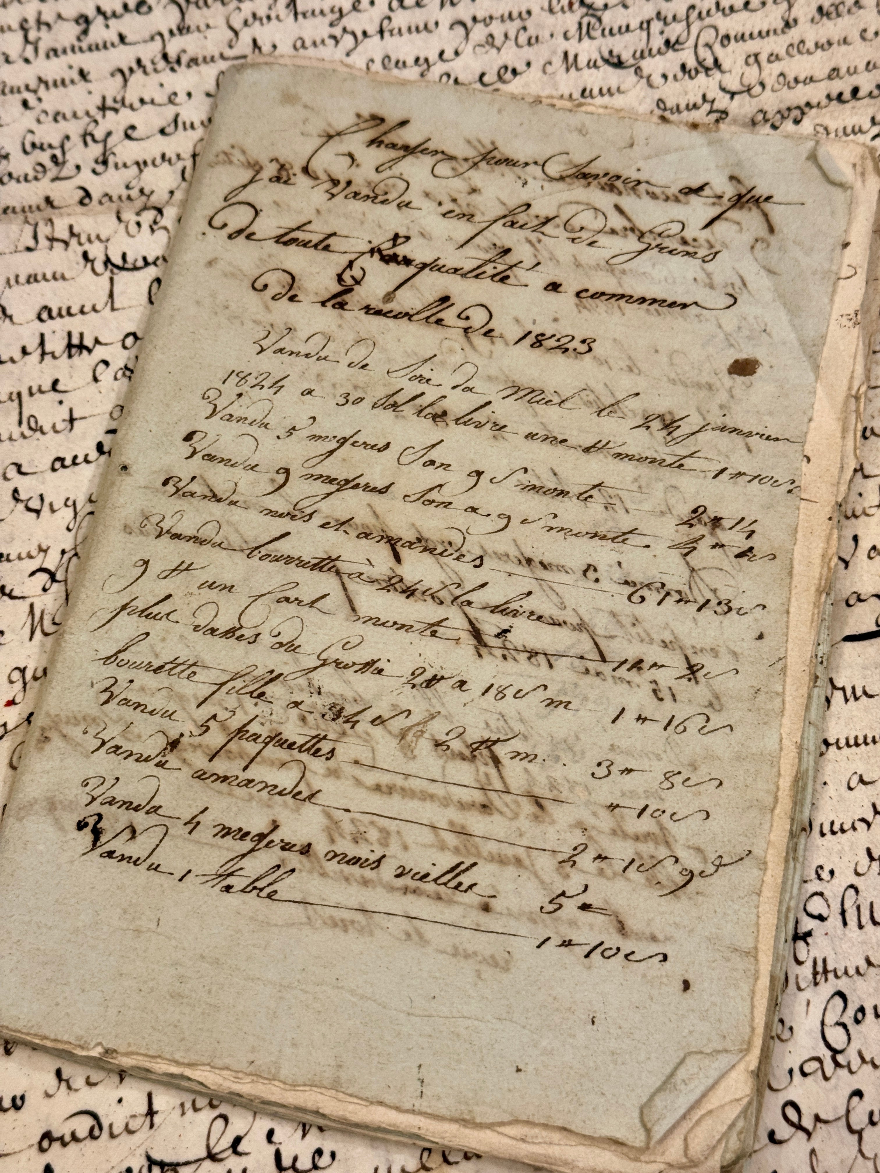 Antique 1823 French Harvest Notebook