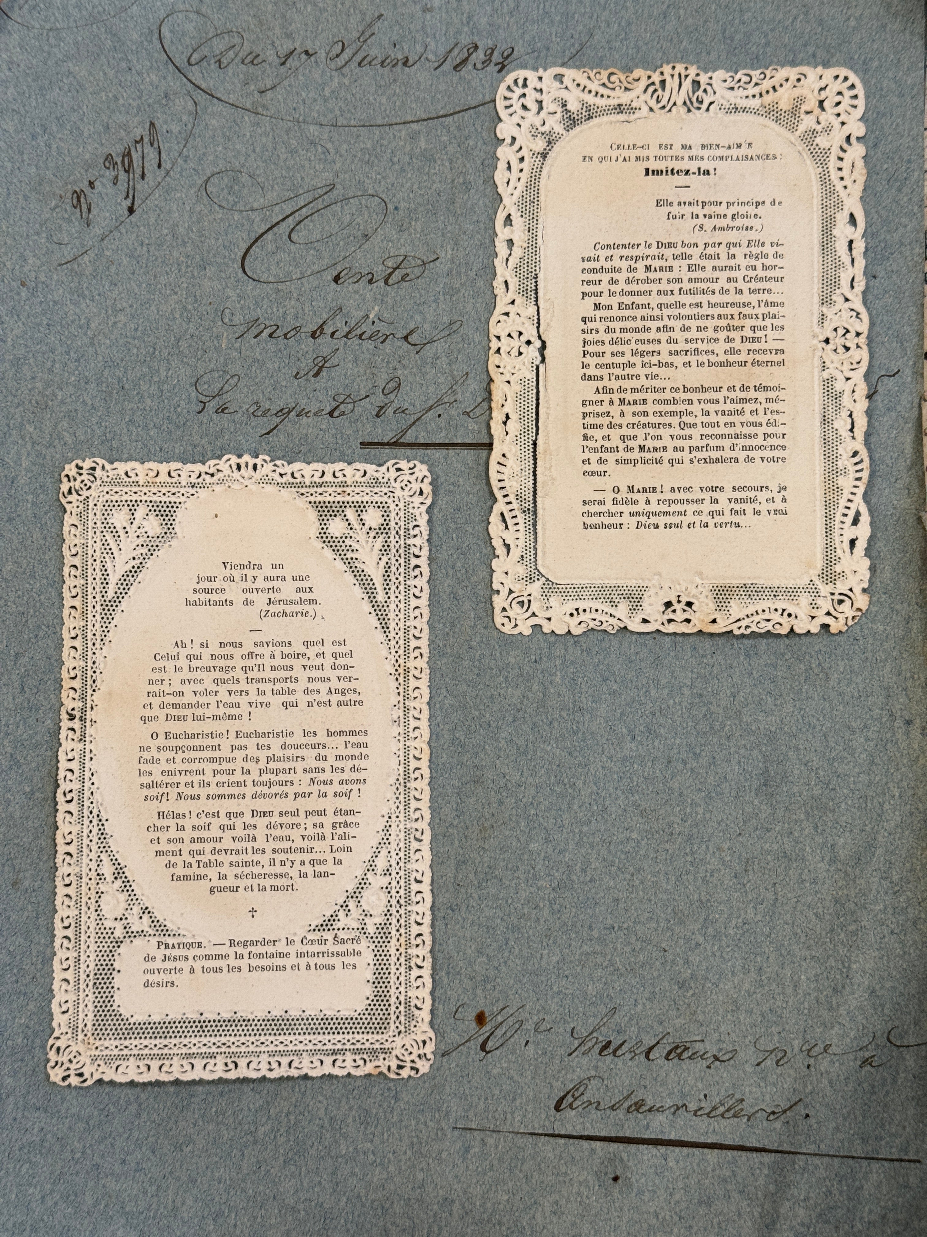 Antique French Canivet Holy Cards