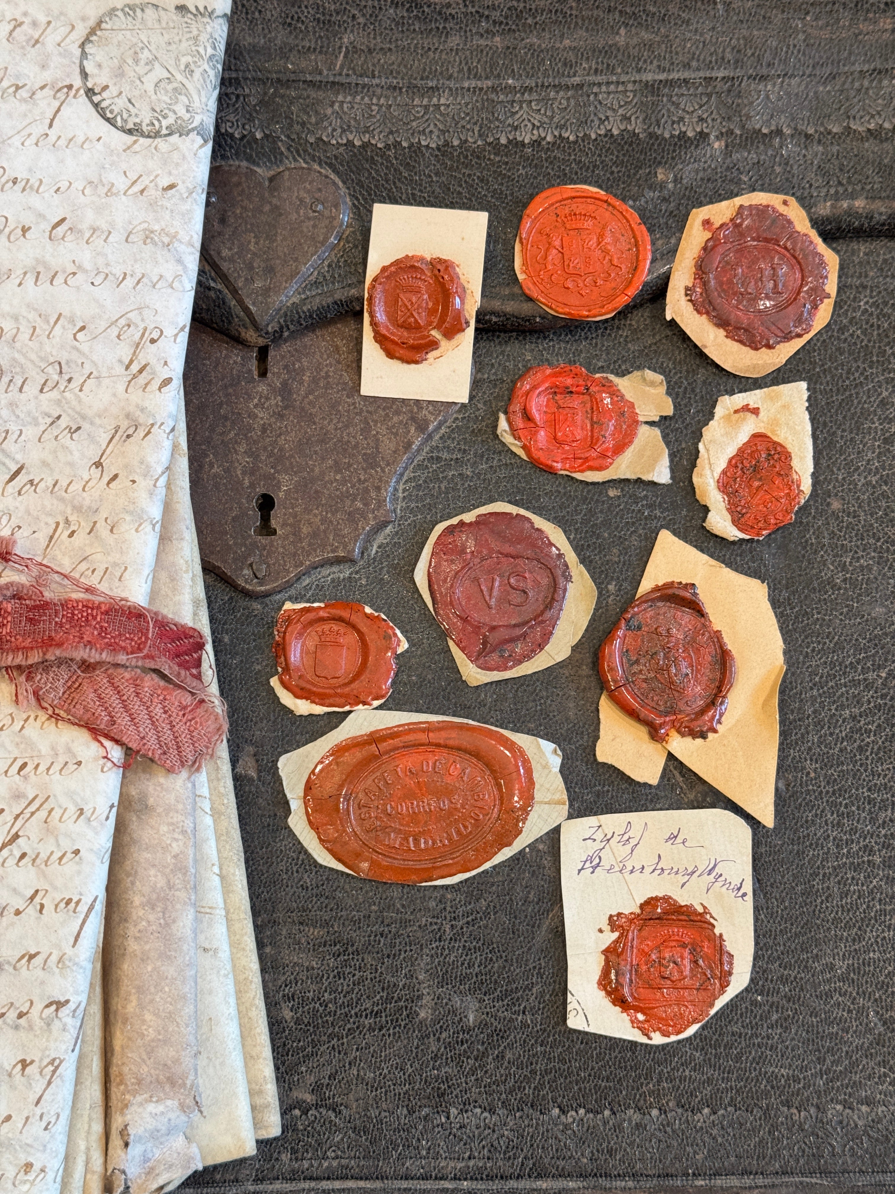 French 1700s - 1800s Wax Seal Collection - Red