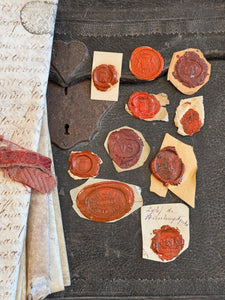 French 1700s - 1800s Wax Seal Collection - Red