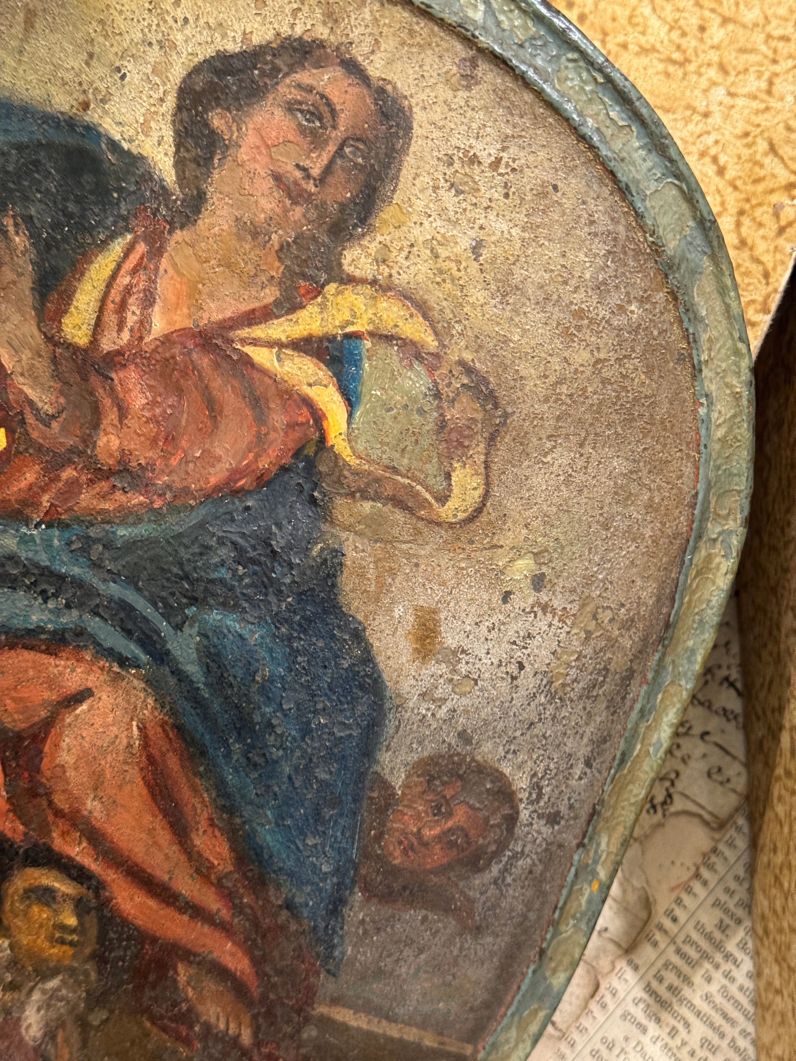 EXTREMELY RARE 1600s - 1700s Antique French  Procession Shield