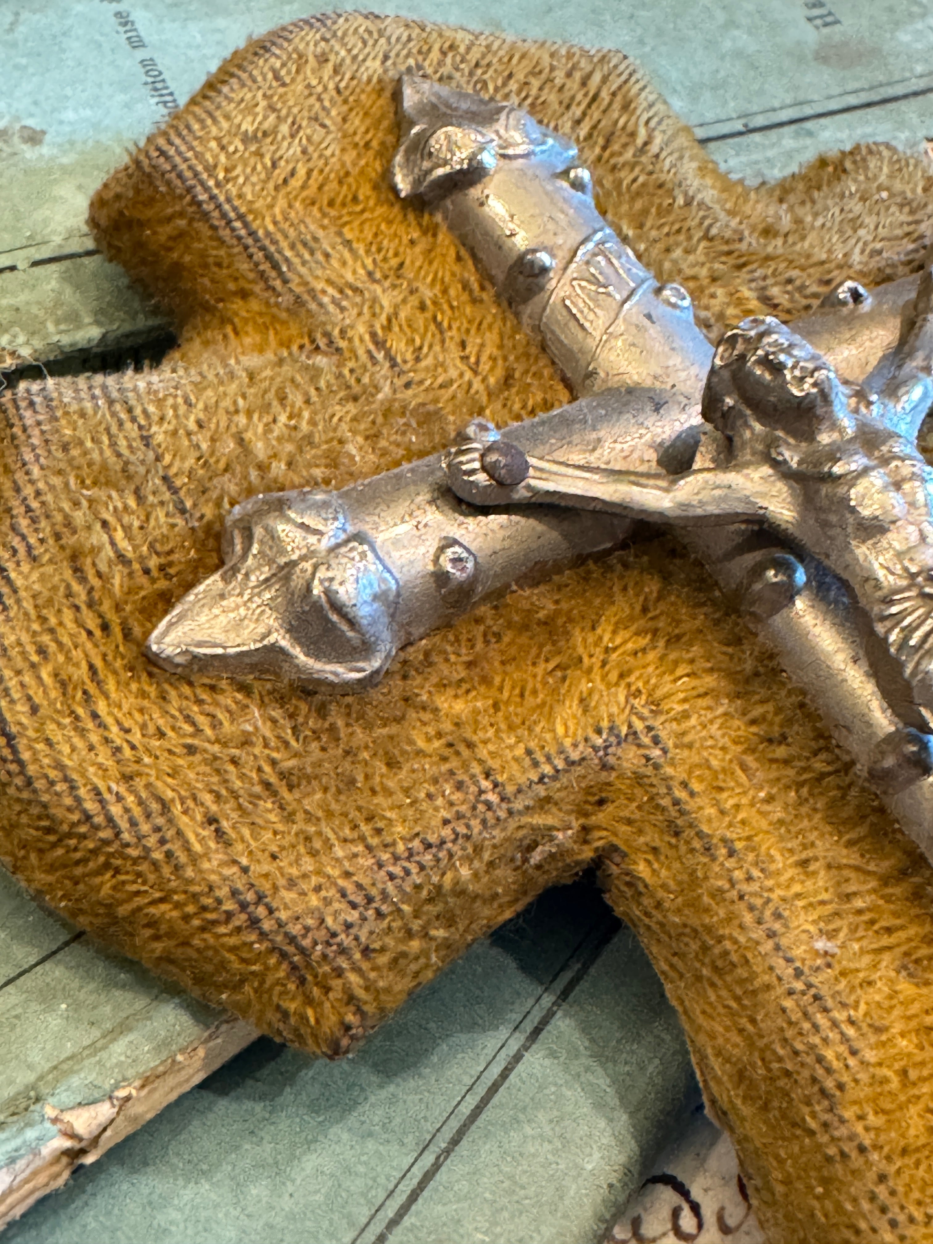 Antique French Crucifix & Holy Water Font