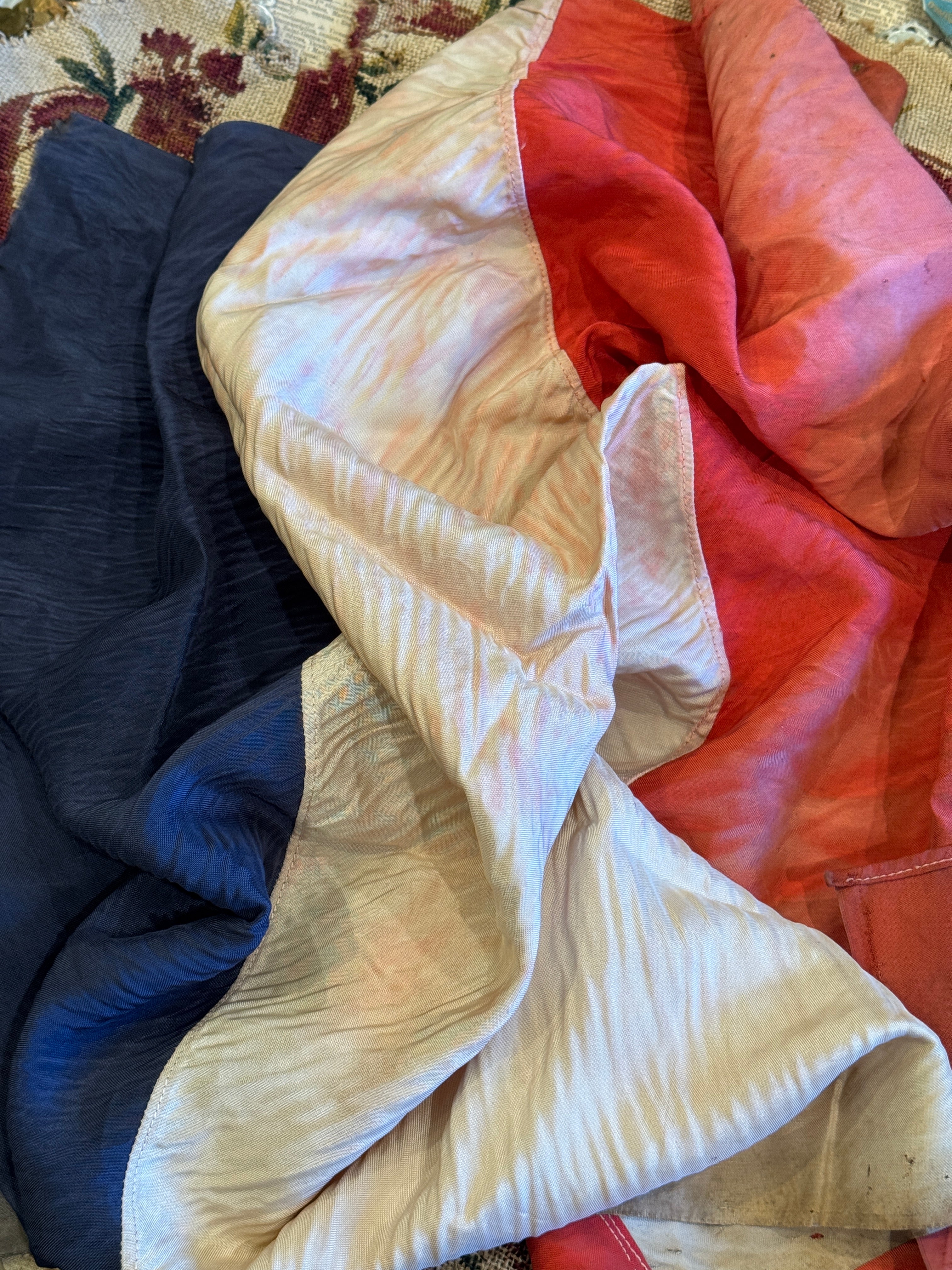 Large Antique Tricolor French flag