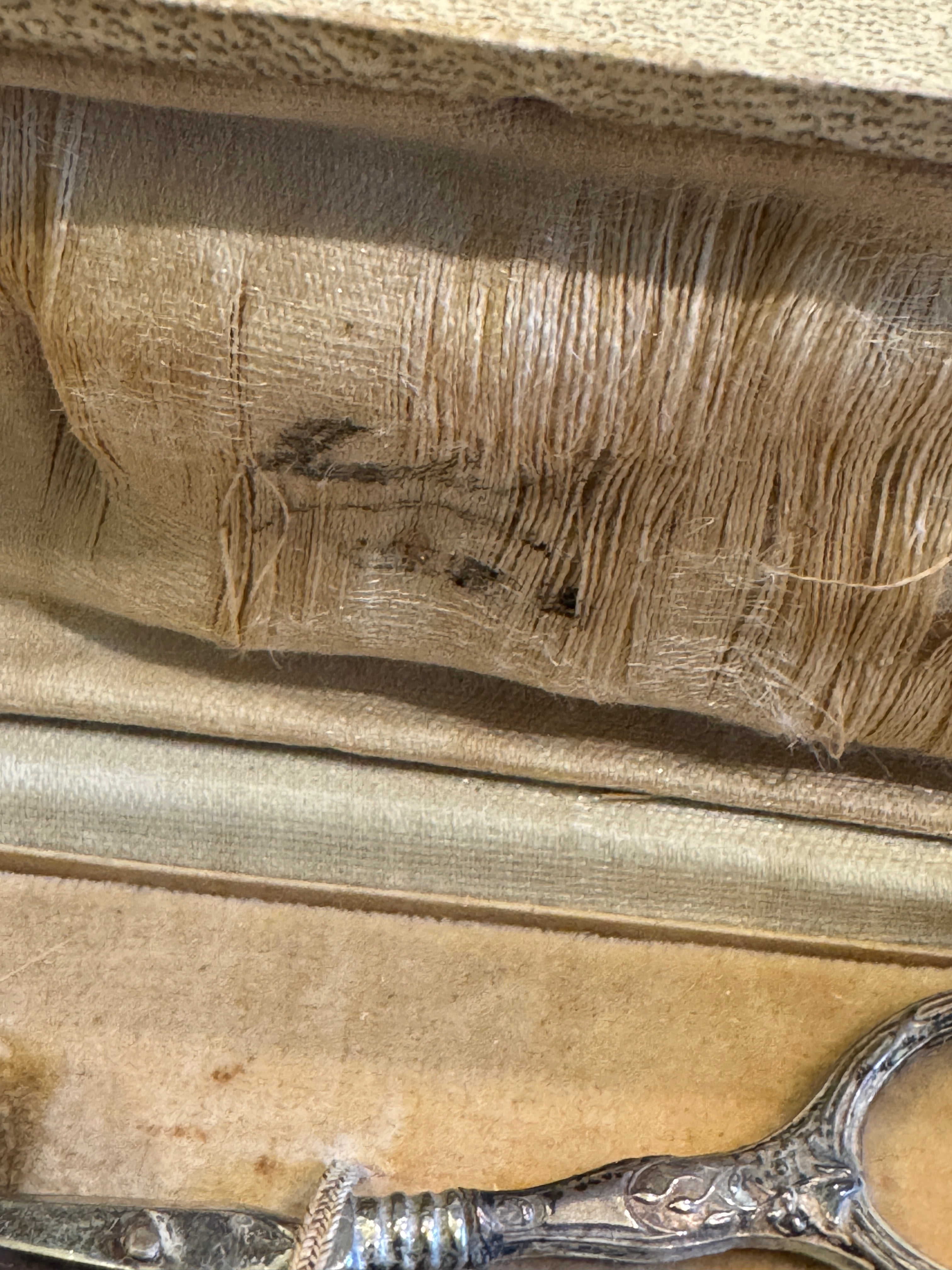 Antique 1800s French Silver Sewing Kit in Original Box